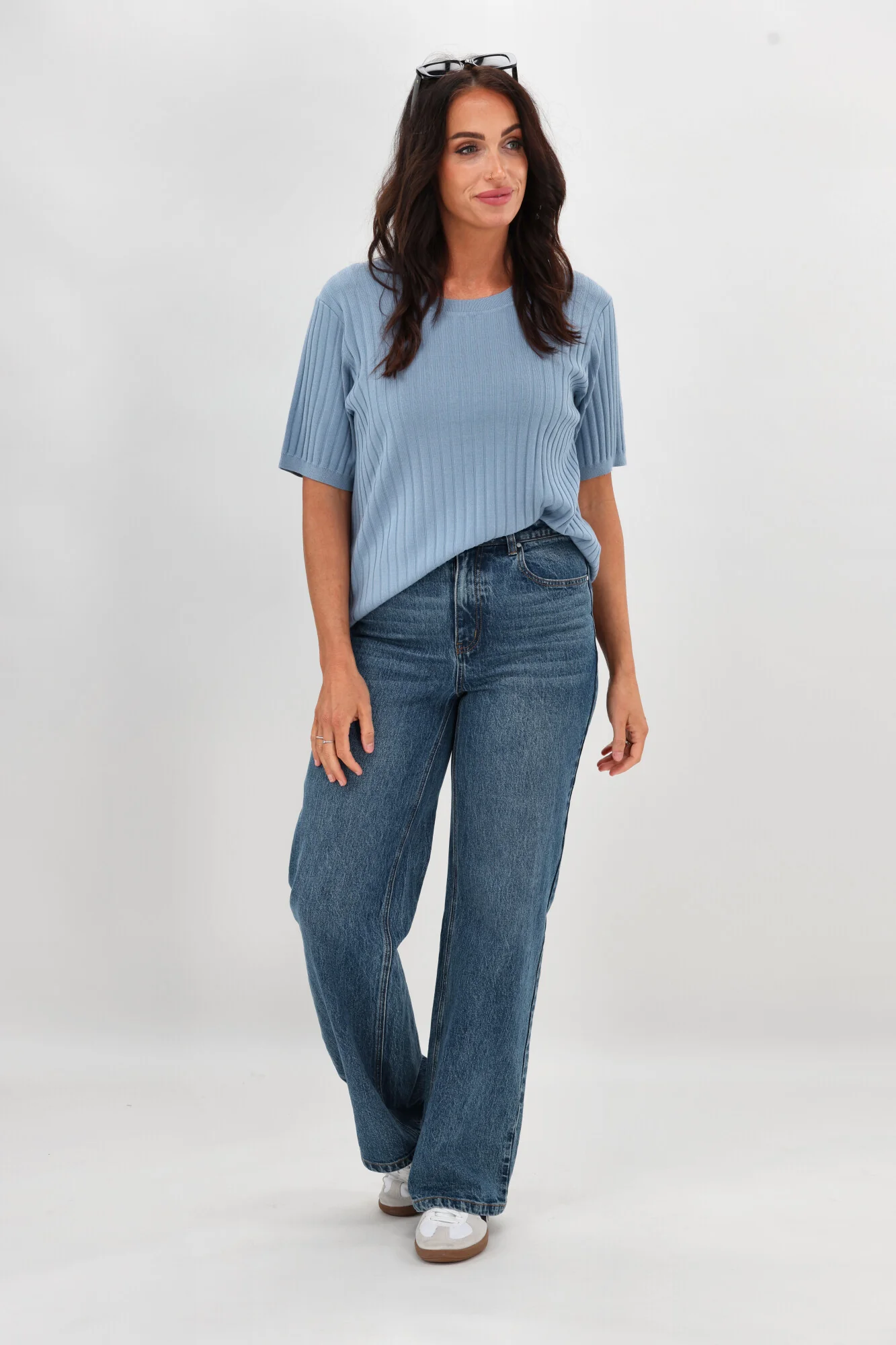 Shine On Label Katie Rib Knit Tee Pale Blue - Image 8