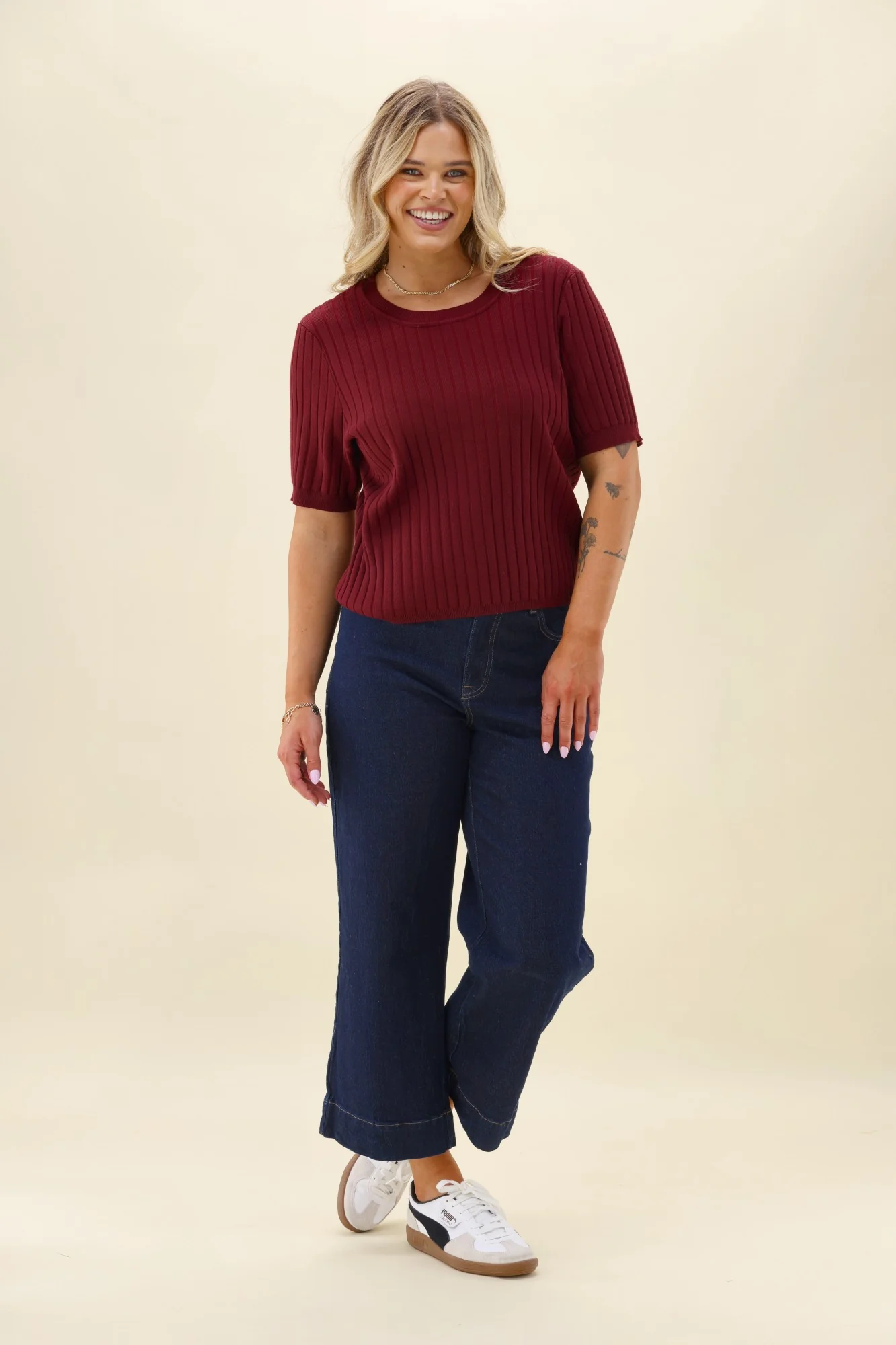 Shine On Label Katie Rib Top Berry - Image 5