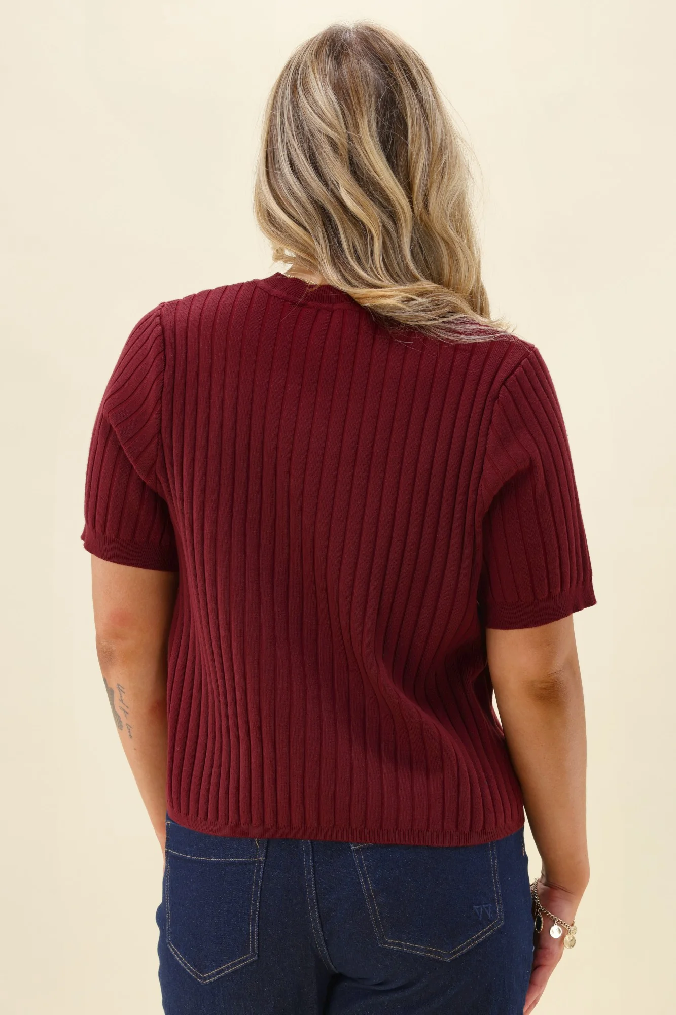 Shine On Label Katie Rib Top Berry - Image 8