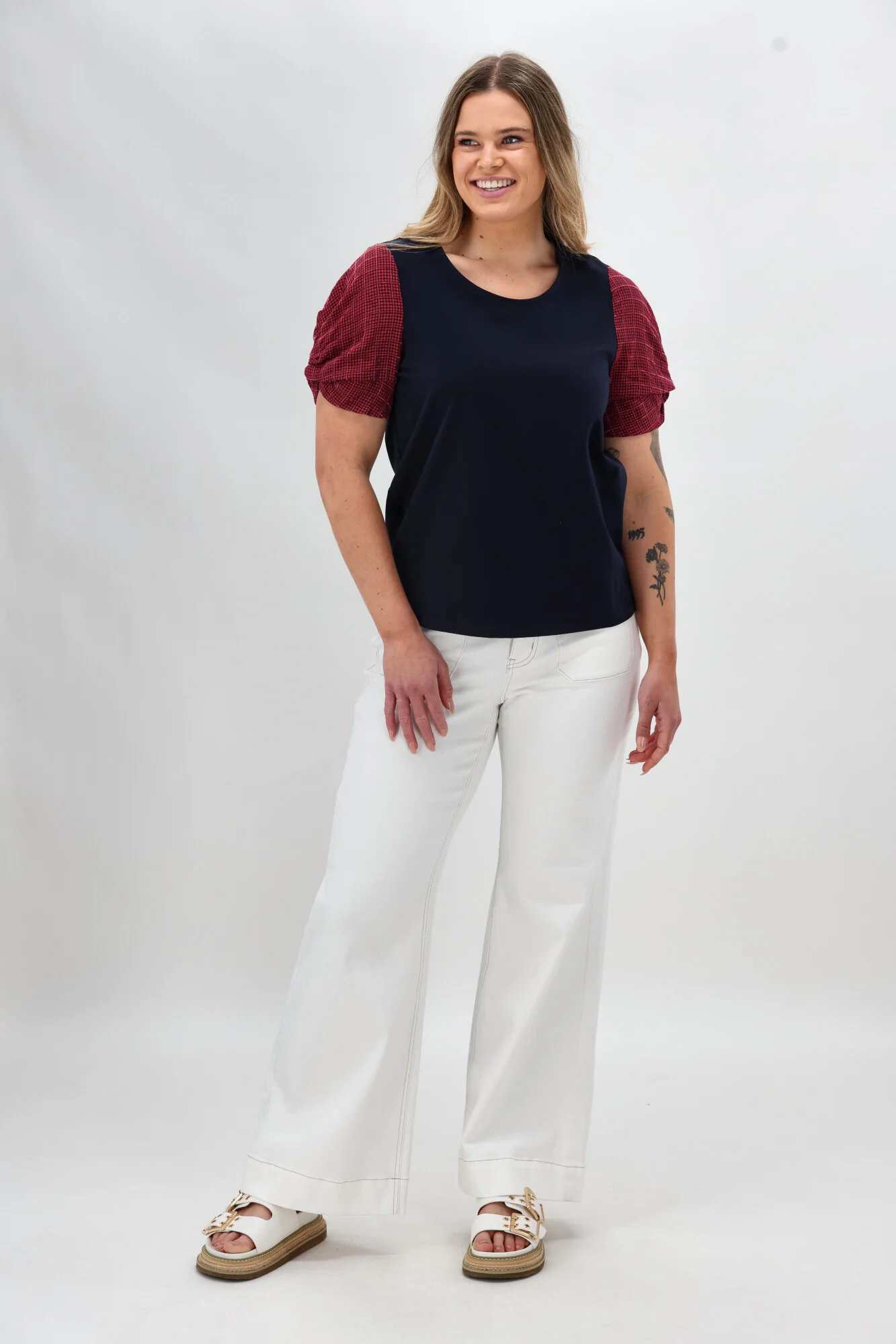 Shine On Label Kazniah Patch Pocket Wide Leg Jean Natural - Image 4