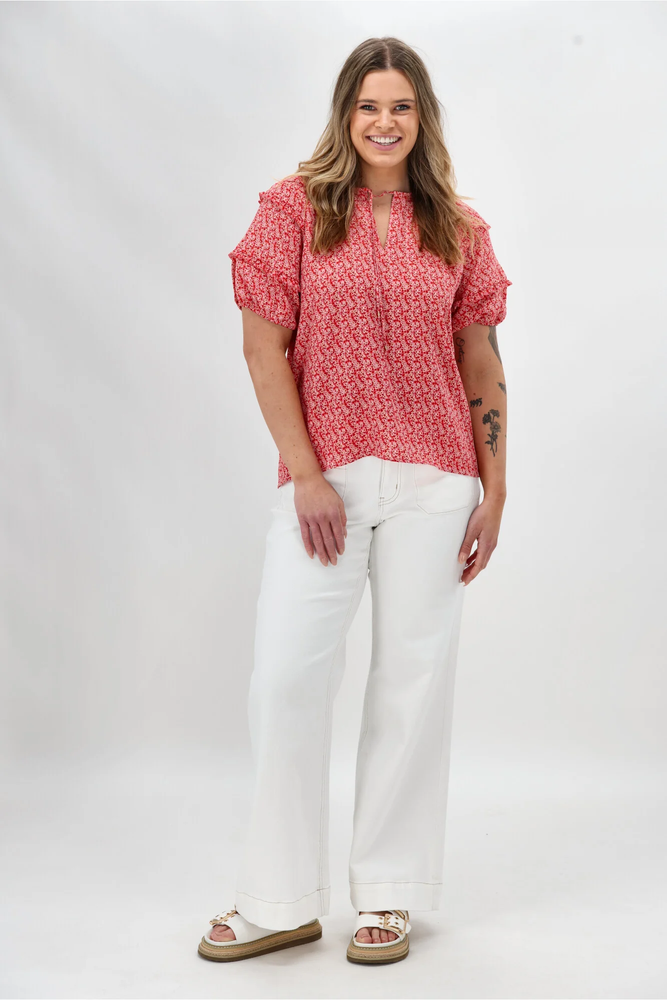 Shine On Label Kazniah Patch Pocket Wide Leg Jean Natural - Image 6