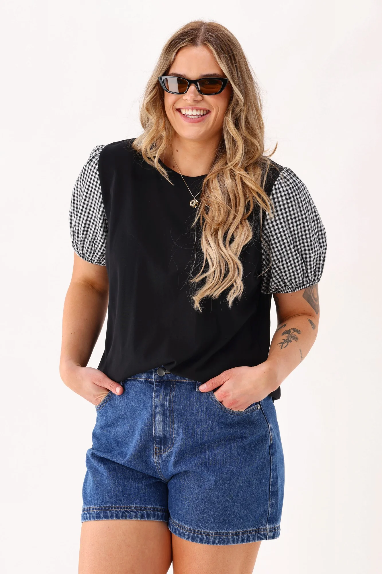 Shine On Label Kensington Top Black Gingham - Image 2