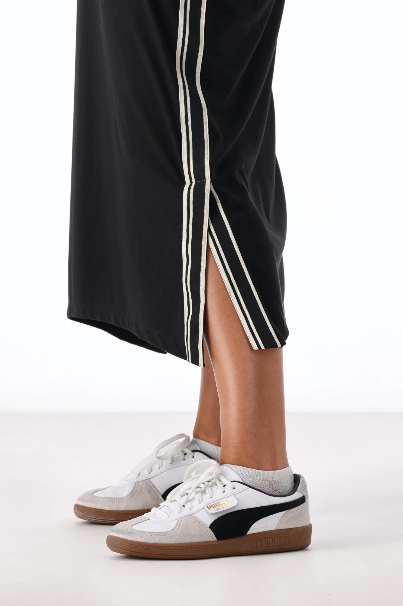 Shine On Label Kiki Knit Dress with Stripe Tape Neck Black - Image 7