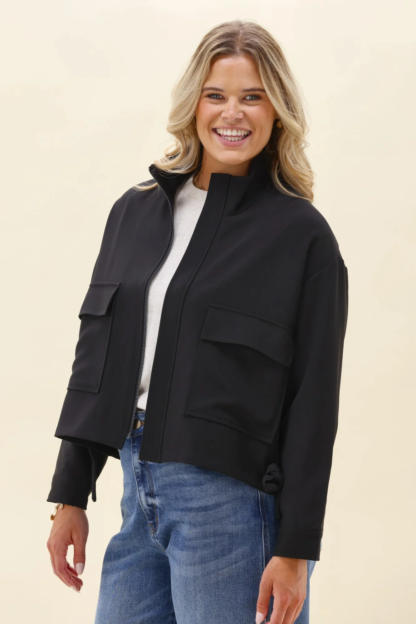 Shine On Label Kyrow Zip Through Jacket Black - Image 4