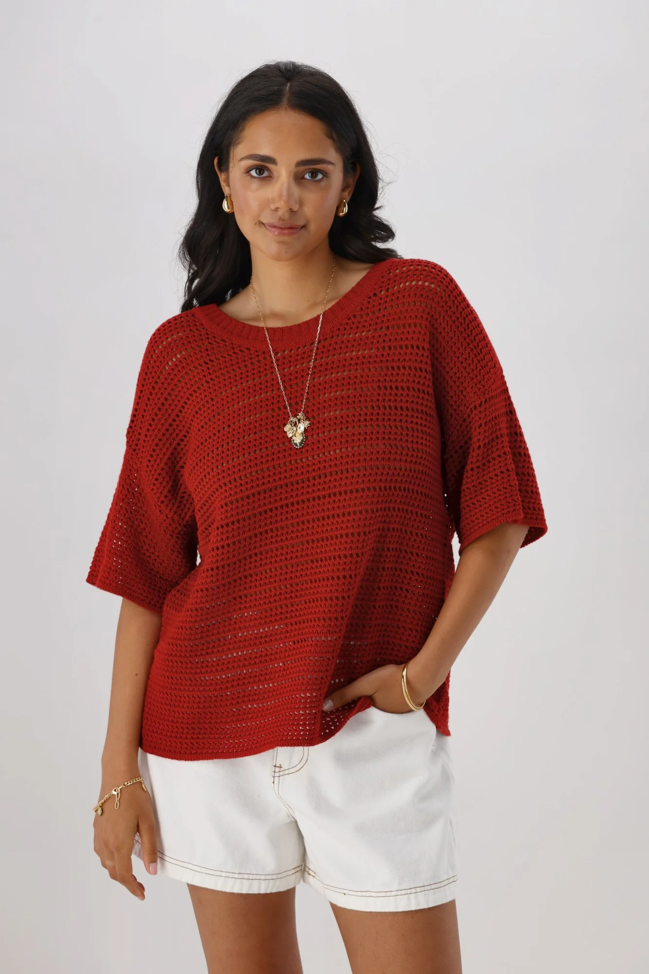 Shine On Label La Dolce Knit Top Rust - Image 2