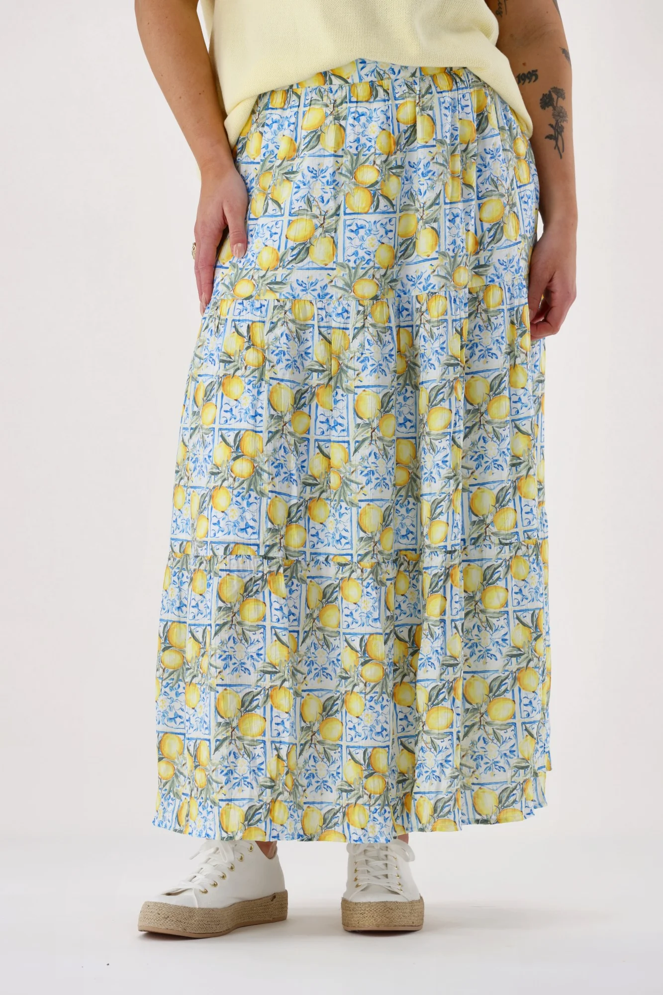 Shine On Label Lemonade Skirt Lemon And Blue Print - Image 3