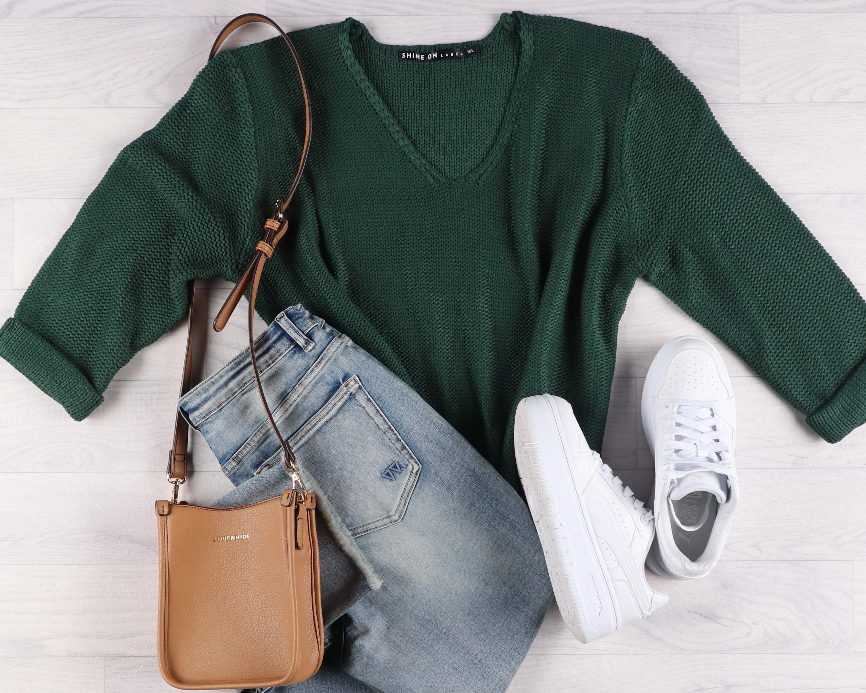 Shine On Label Lilith V Neck Knit Emerald Green - Image 10