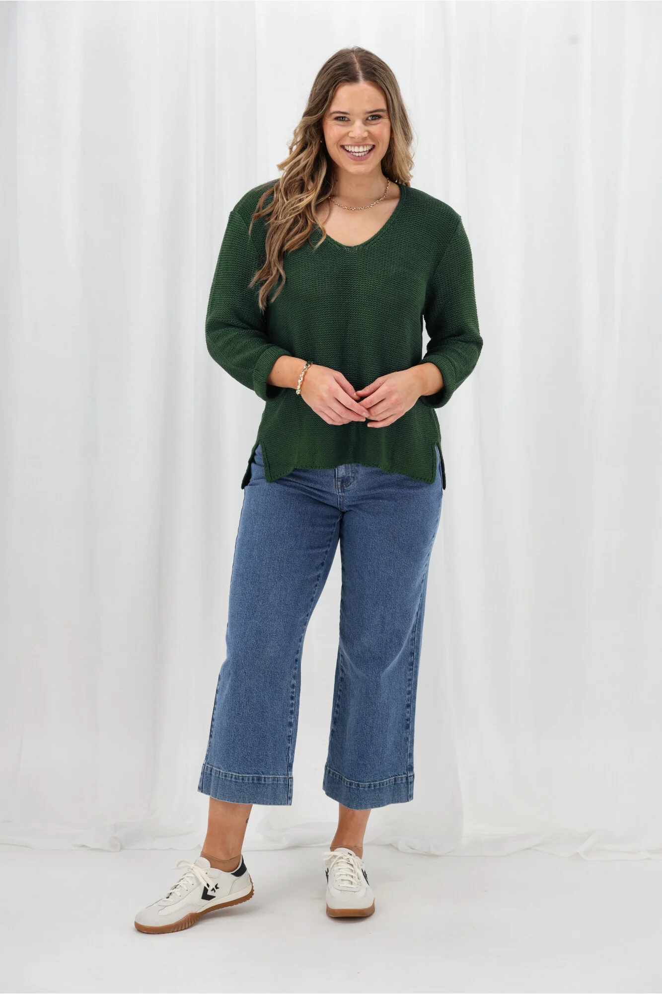 Shine On Label Lilith V Neck Knit Emerald Green - Image 5