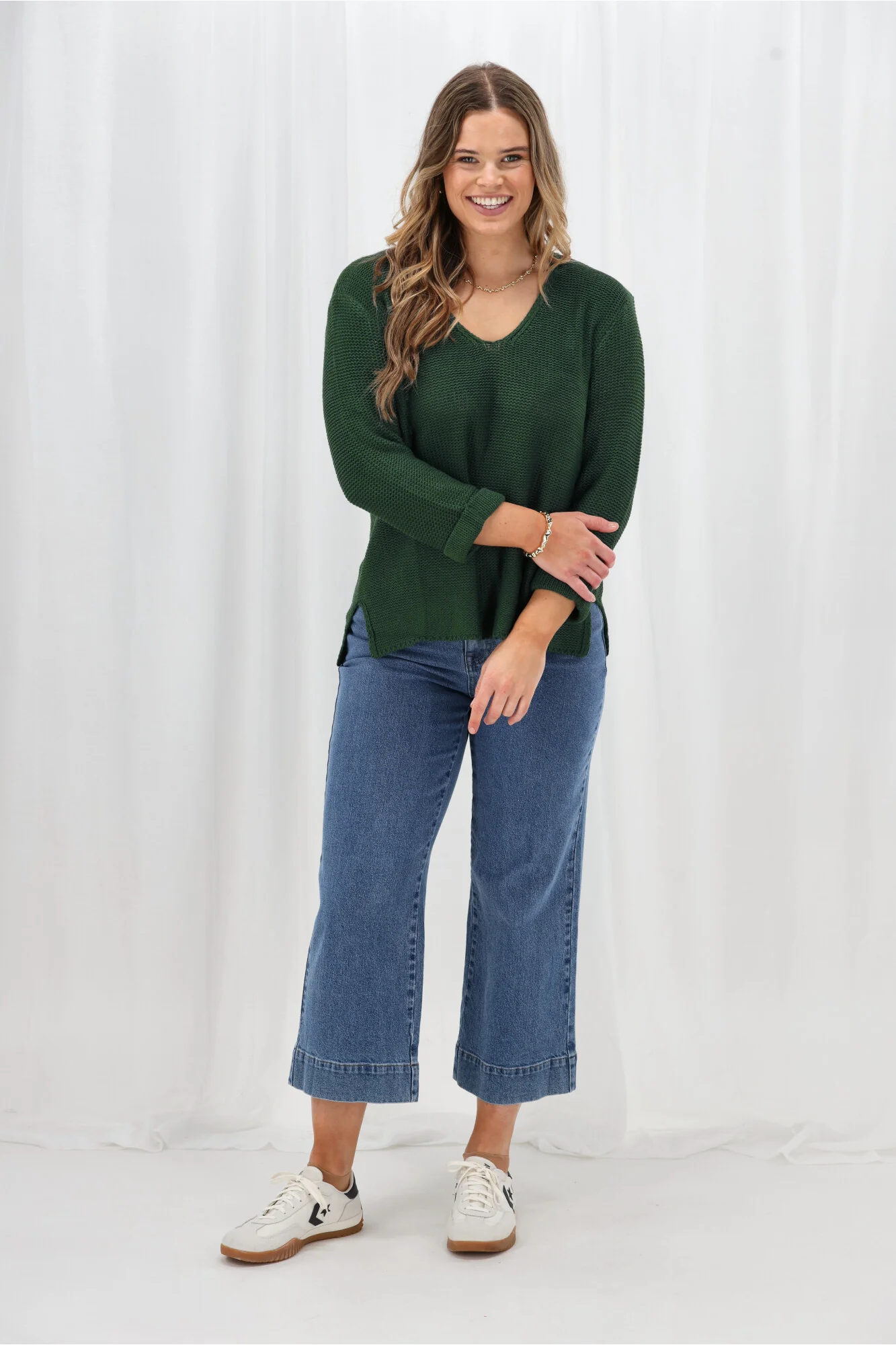 Shine On Label Lilith V Neck Knit Emerald Green - Image 7