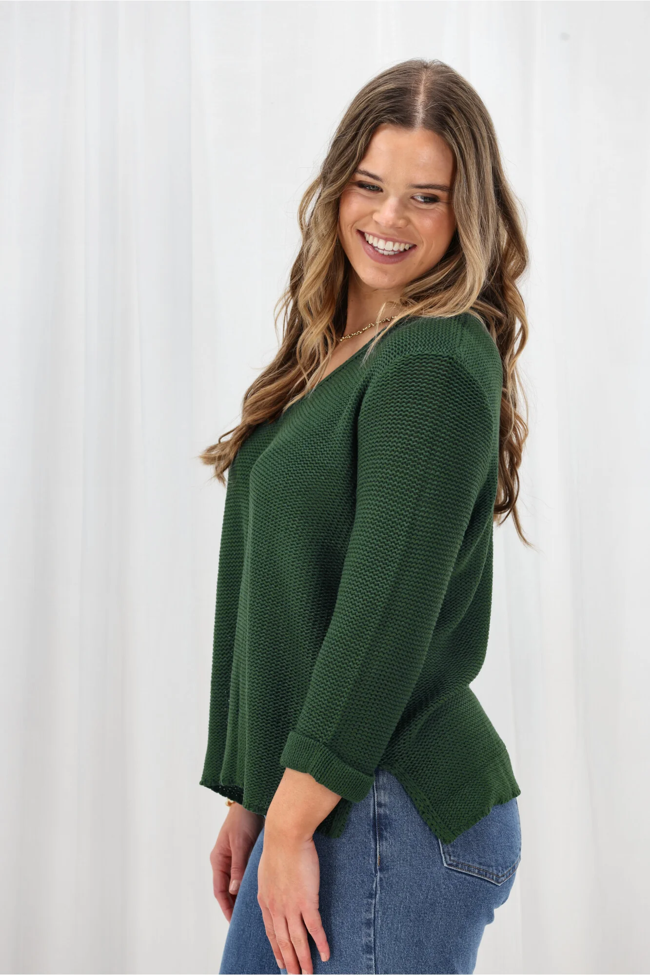 Shine On Label Lilith V Neck Knit Emerald Green - Image 8