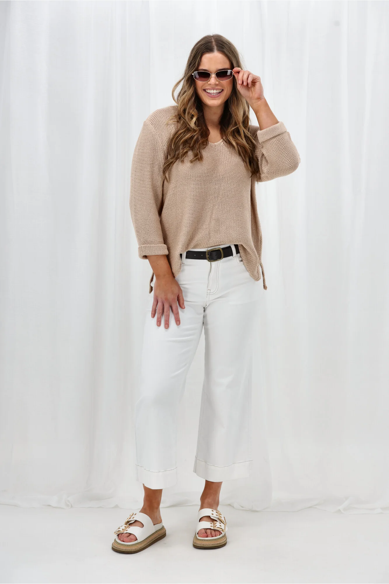 Shine On Label Lilith V Neck Knit Mocka - Image 4