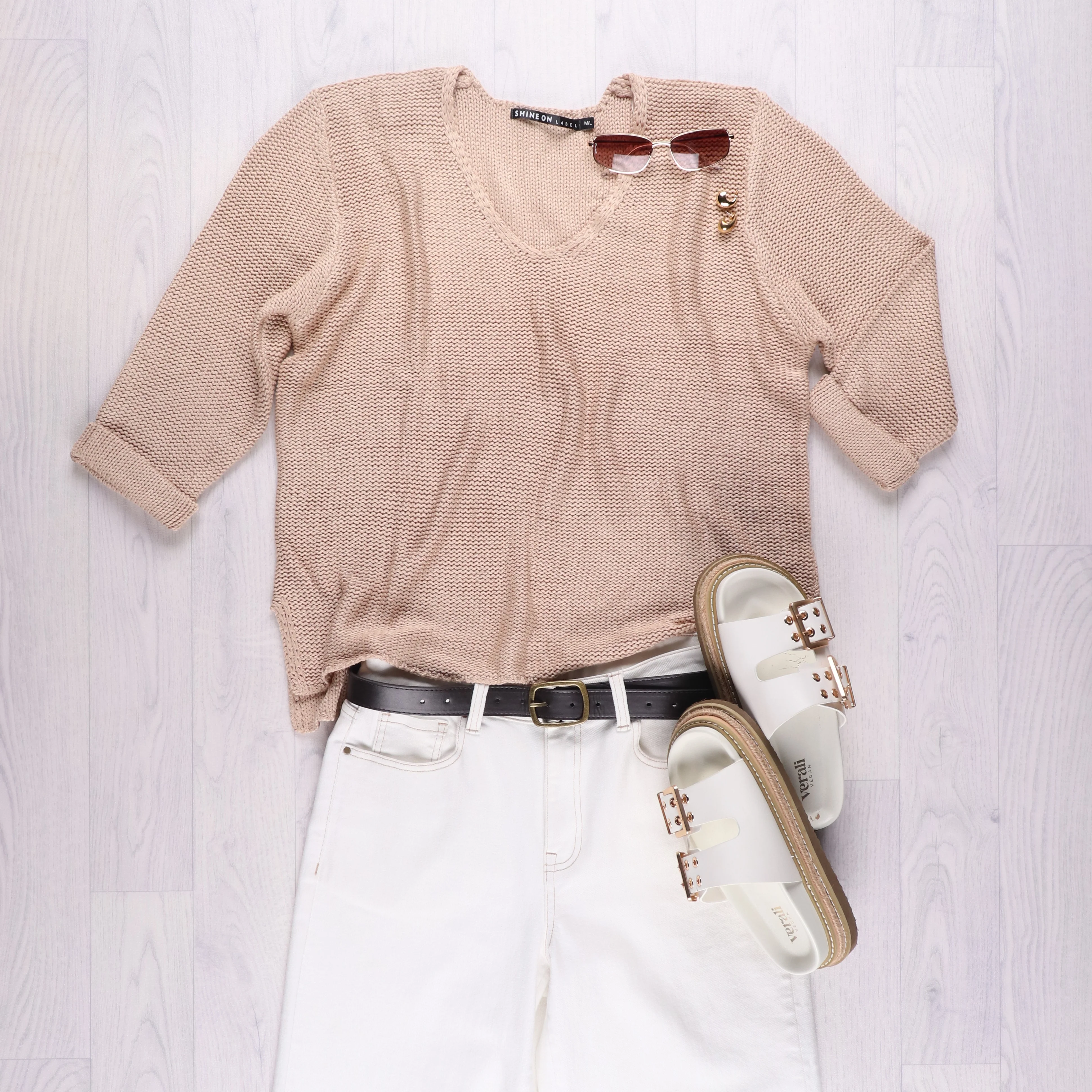 Shine On Label Lilith V Neck Knit Mocka - Image 8