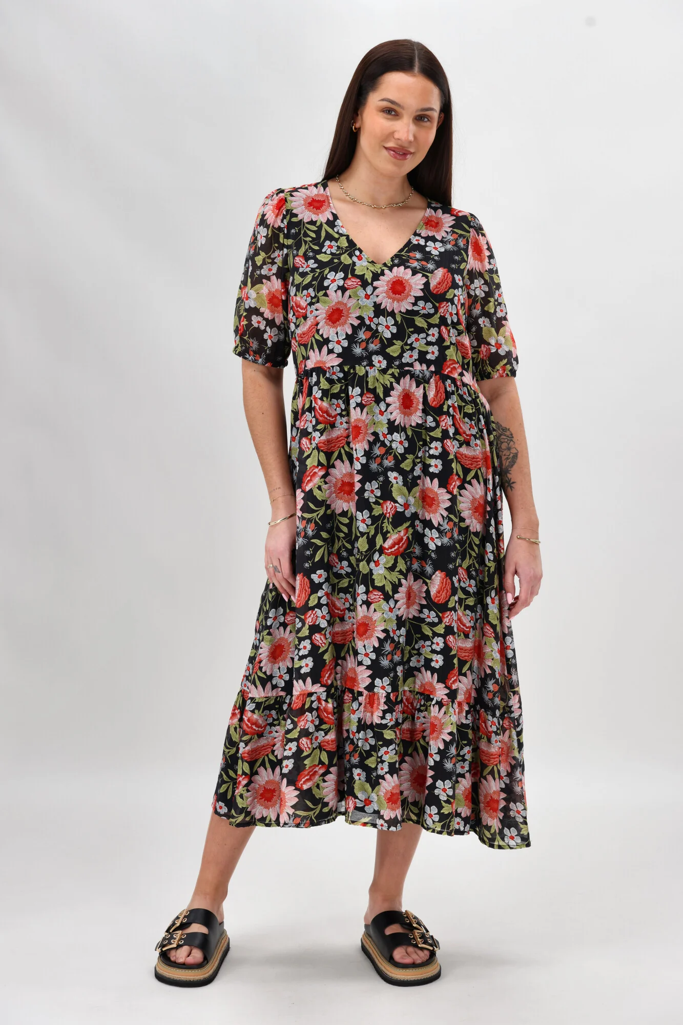 Shine On Label Luca Dress Black Floral