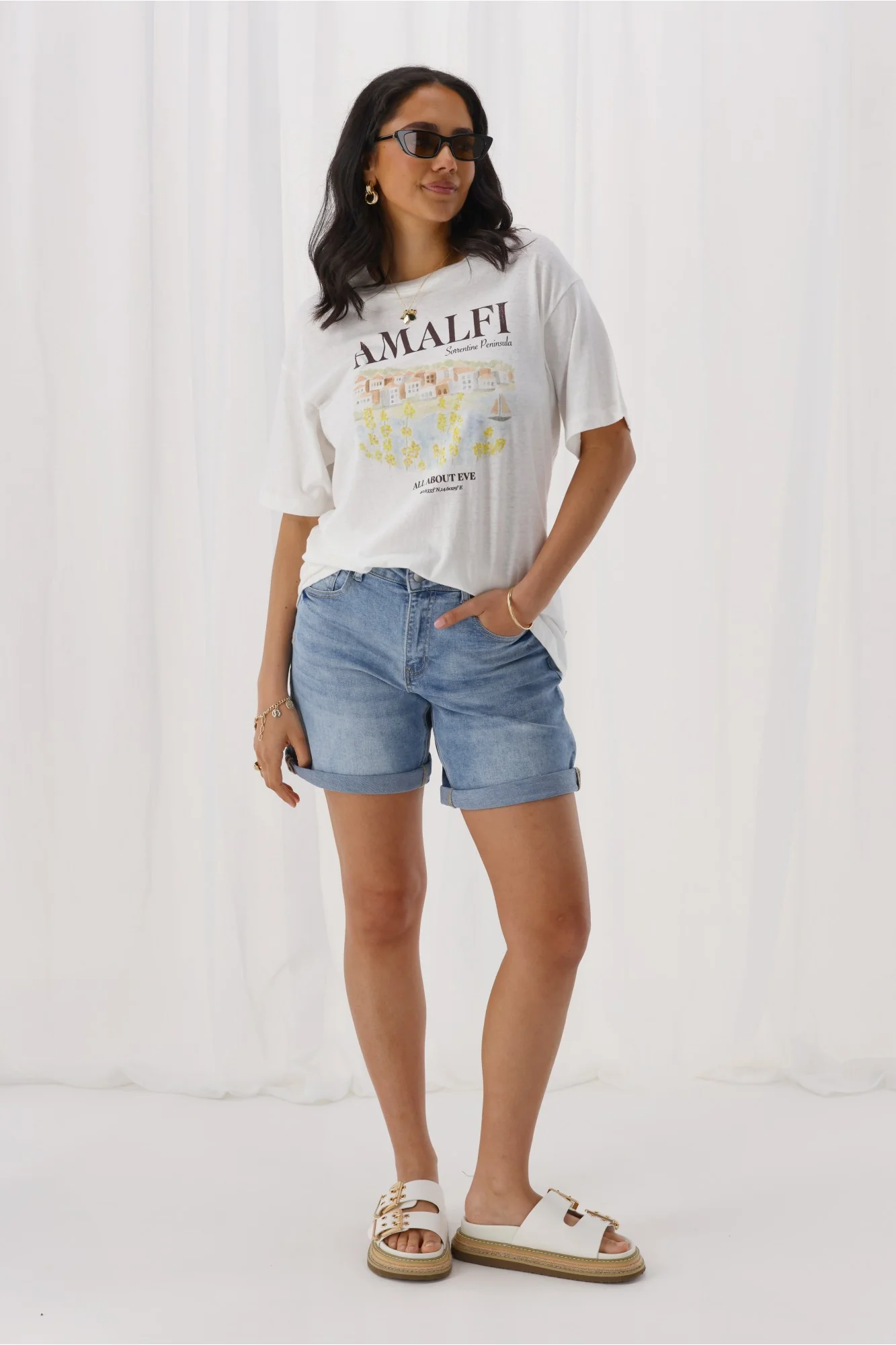 Shine On Label Luke Denim Shorts Blue