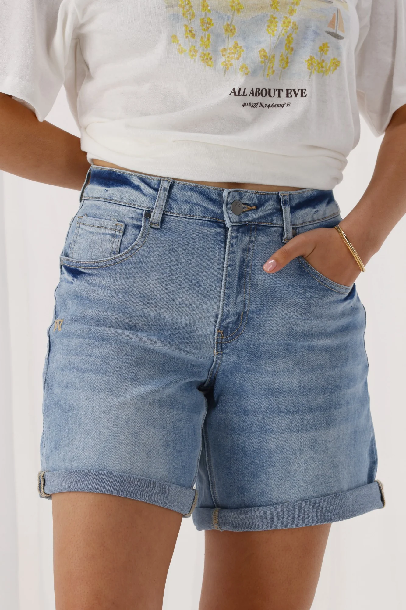 Shine On Label Luke Denim Shorts Blue - Image 3