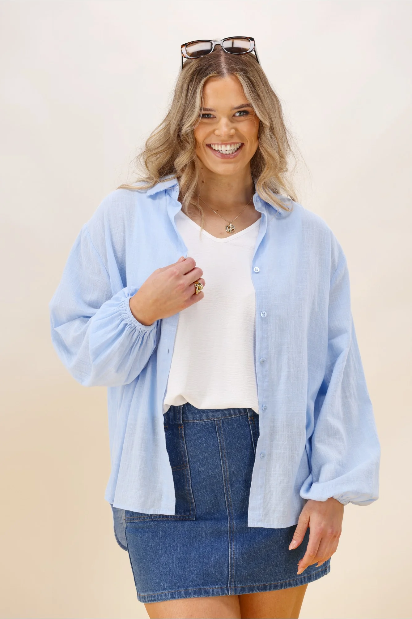 Shine On Label Lumina Shirt Light Blue - Image 2