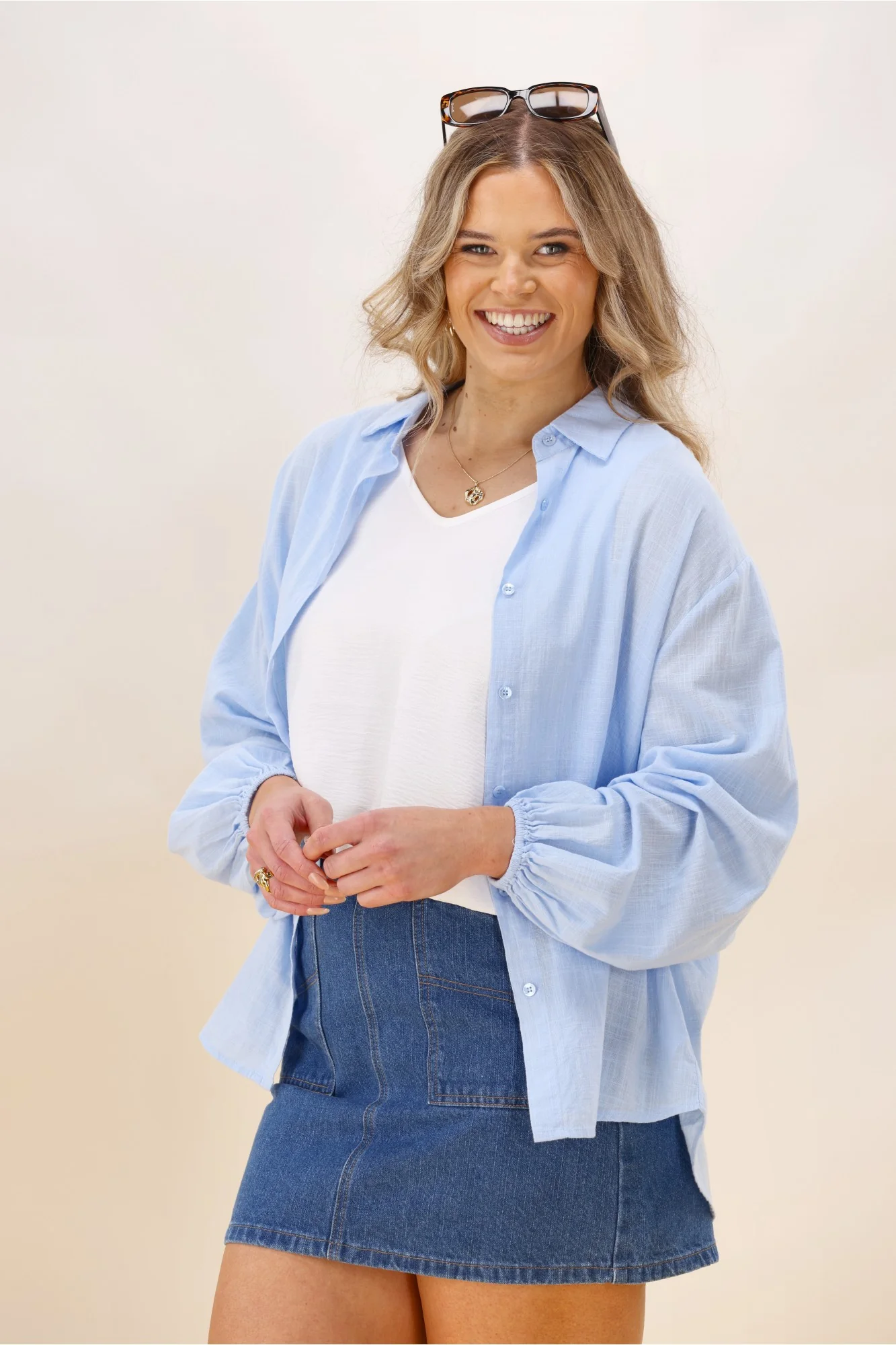 Shine On Label Lumina Shirt Light Blue - Image 4