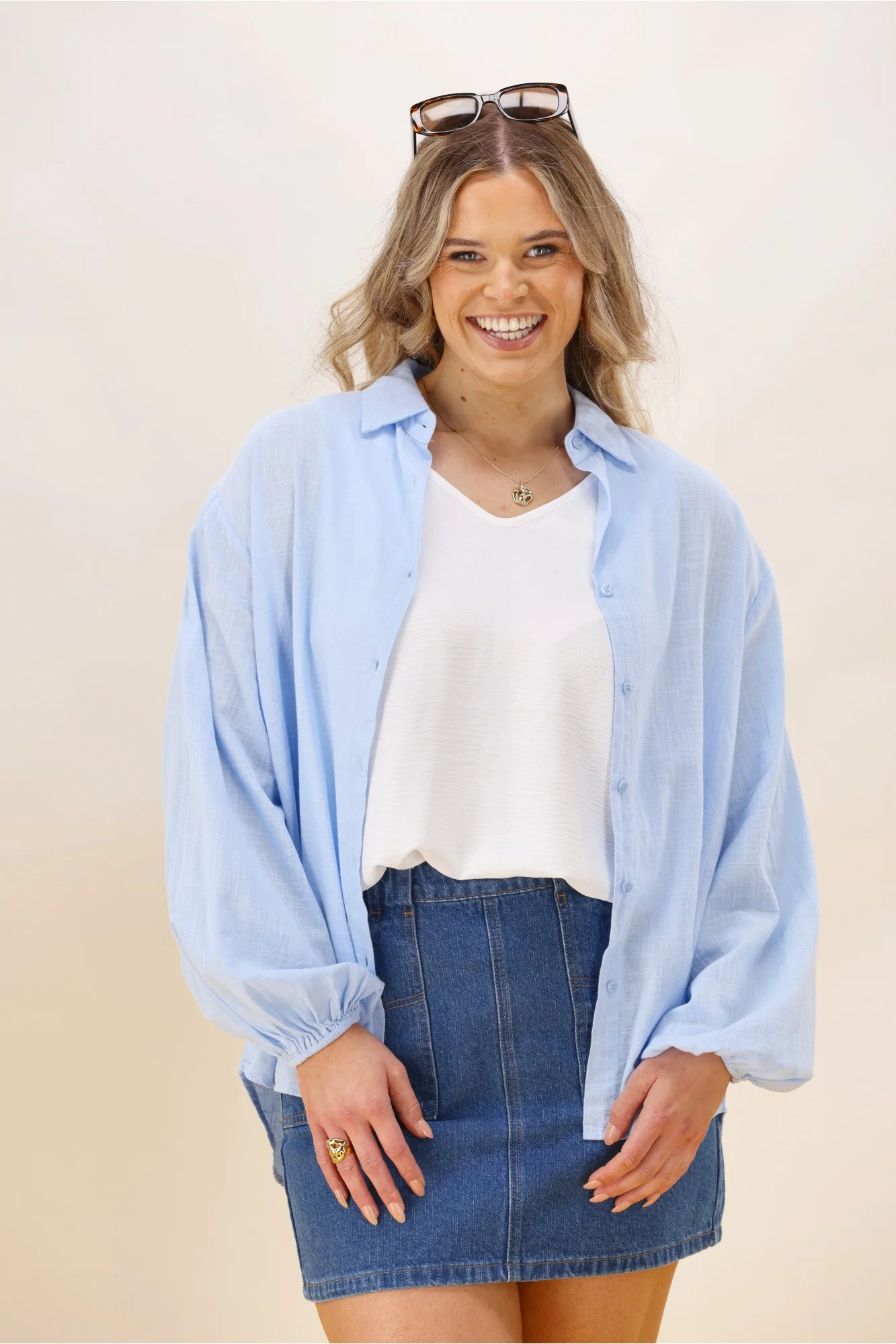 Shine On Label Lumina Shirt Light Blue - Image 7