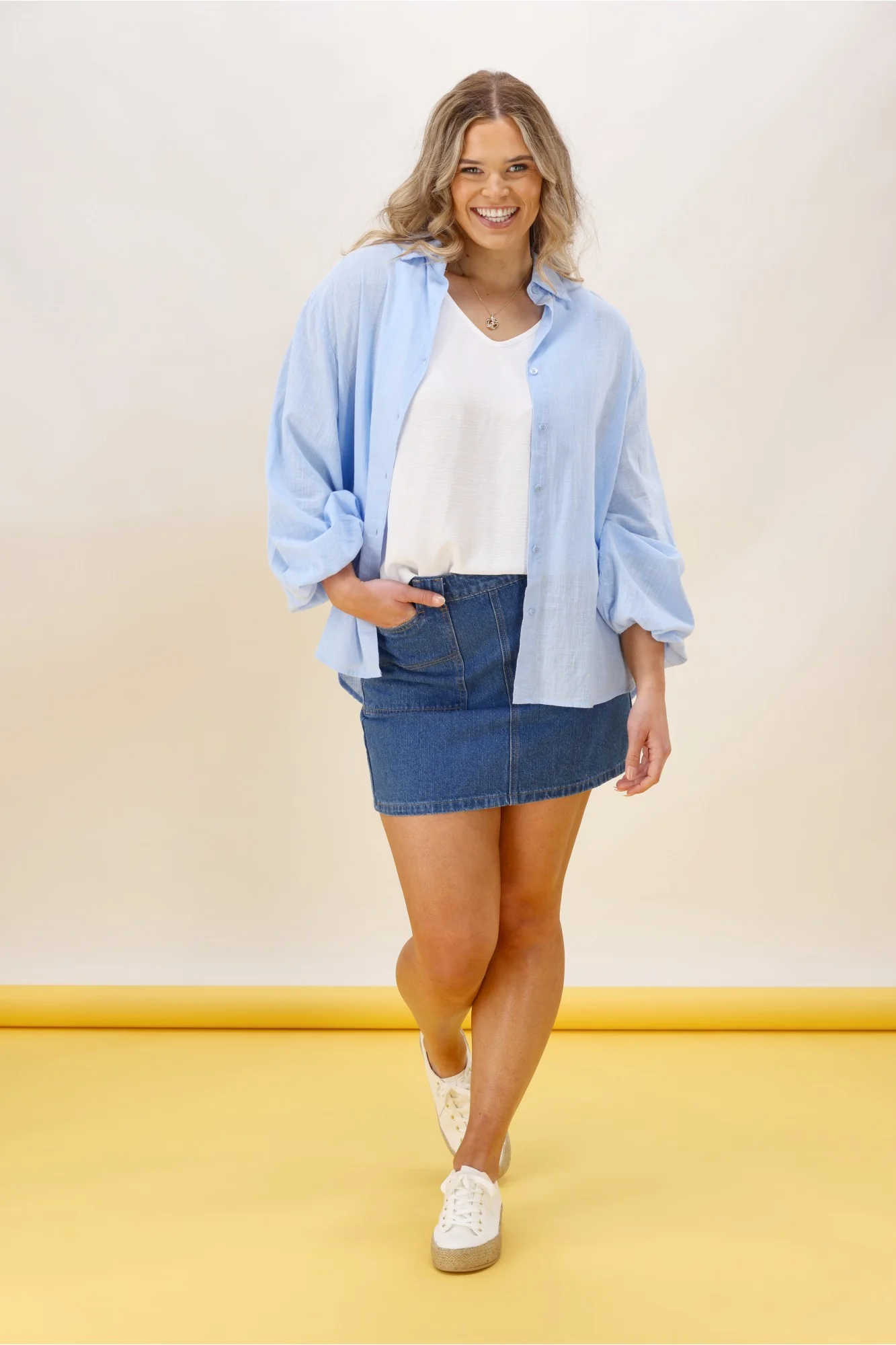 Shine On Label Lumina Shirt Light Blue - Image 9