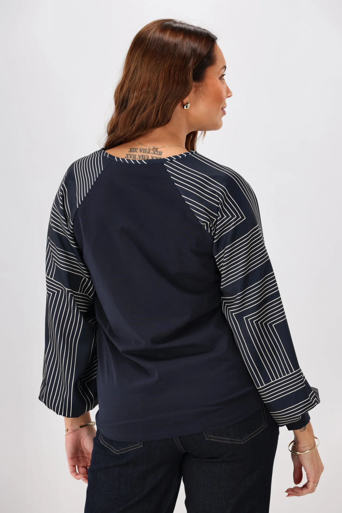 Shine On Label Mackenzie Geo Print Sleeve Top Ink - Image 7