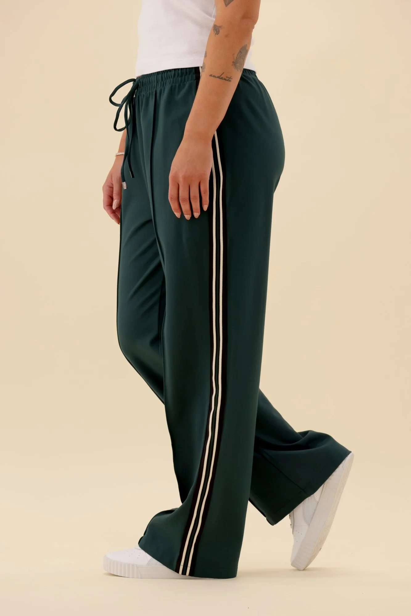 Shine On Label Maja Side Stripe Pants Green