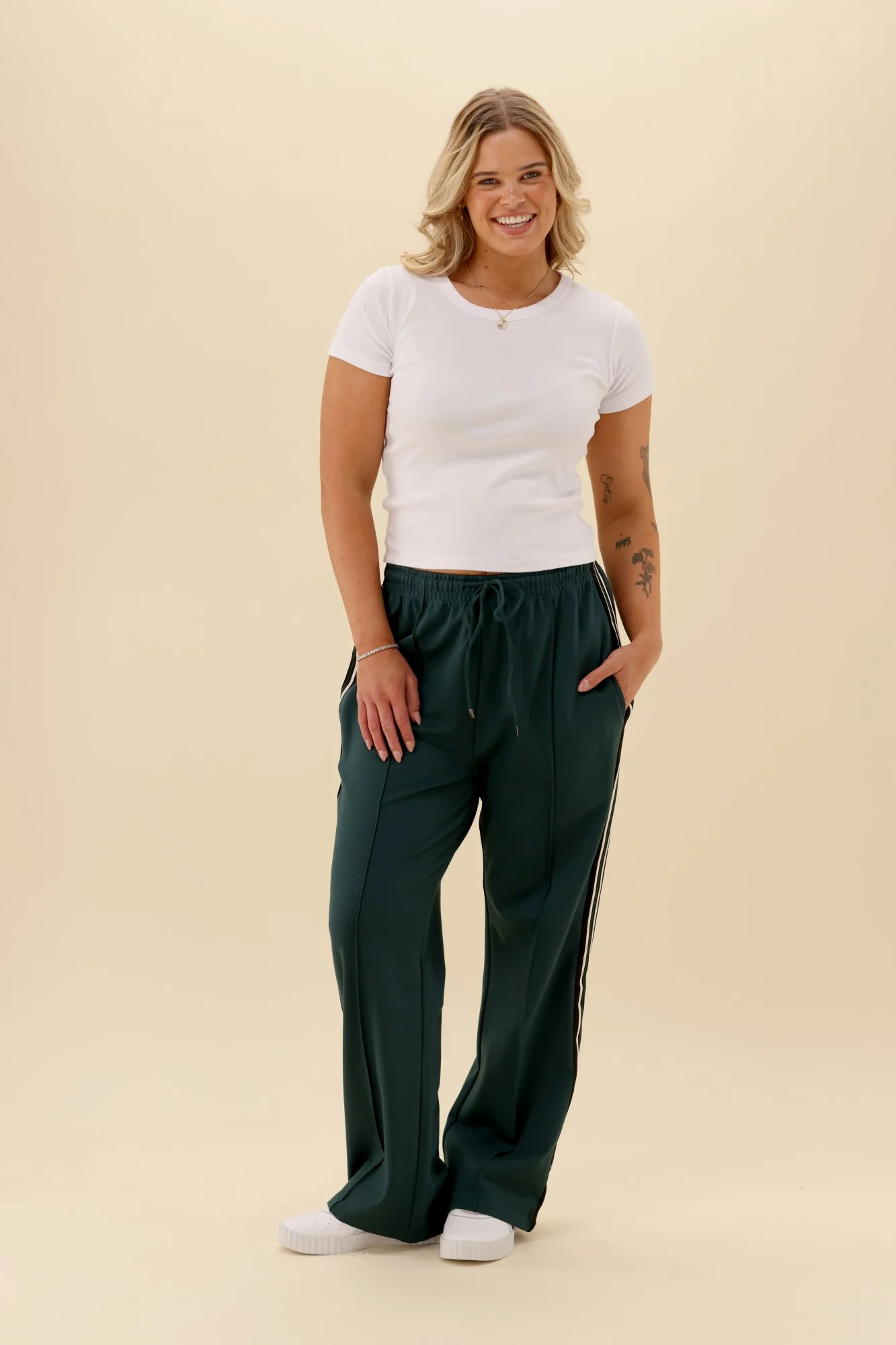 Shine On Label Maja Side Stripe Pants Green - Image 5