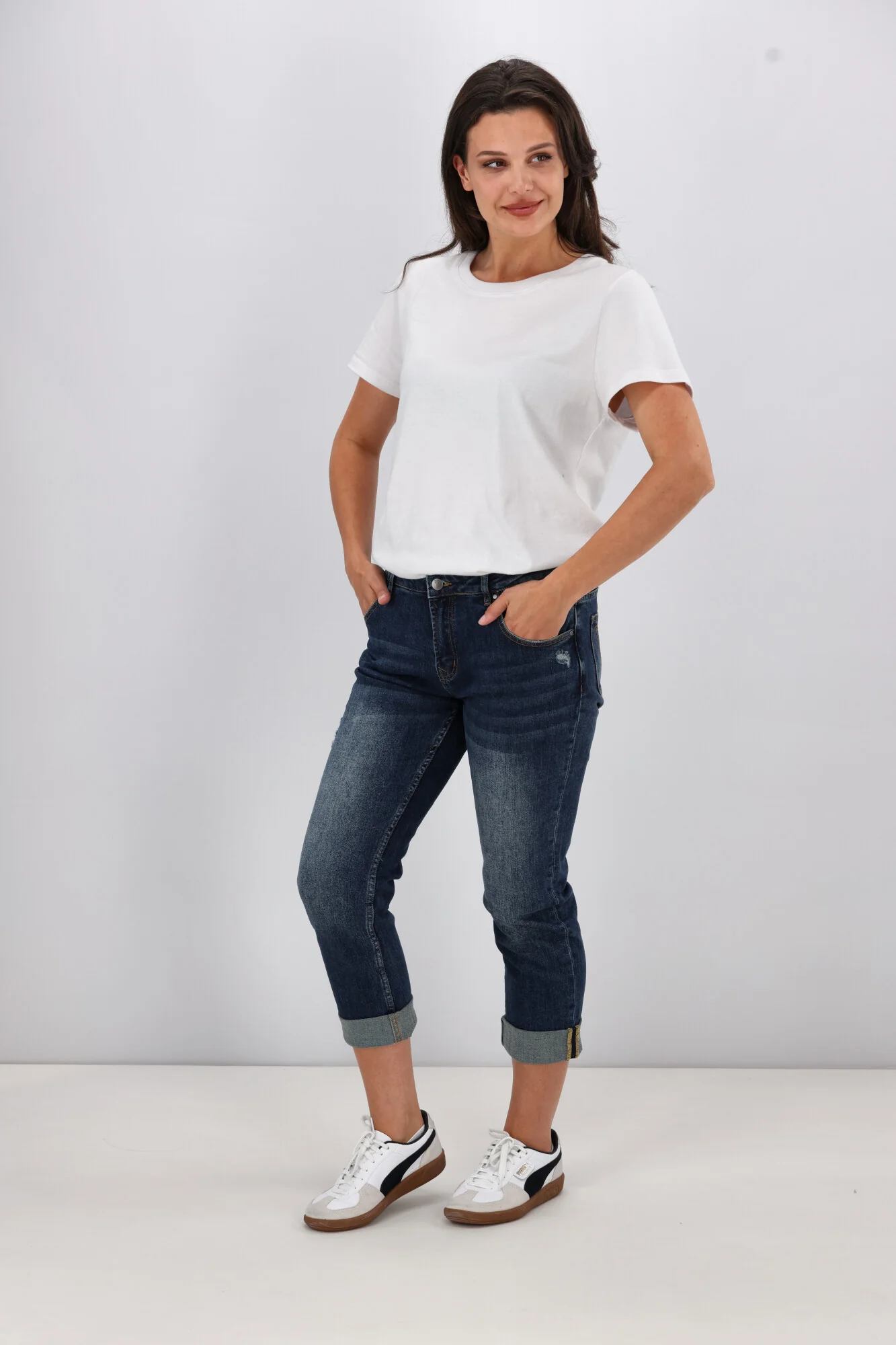Shine On Label Marlowe Boyfriend Jean Vintage Indigo - Image 3