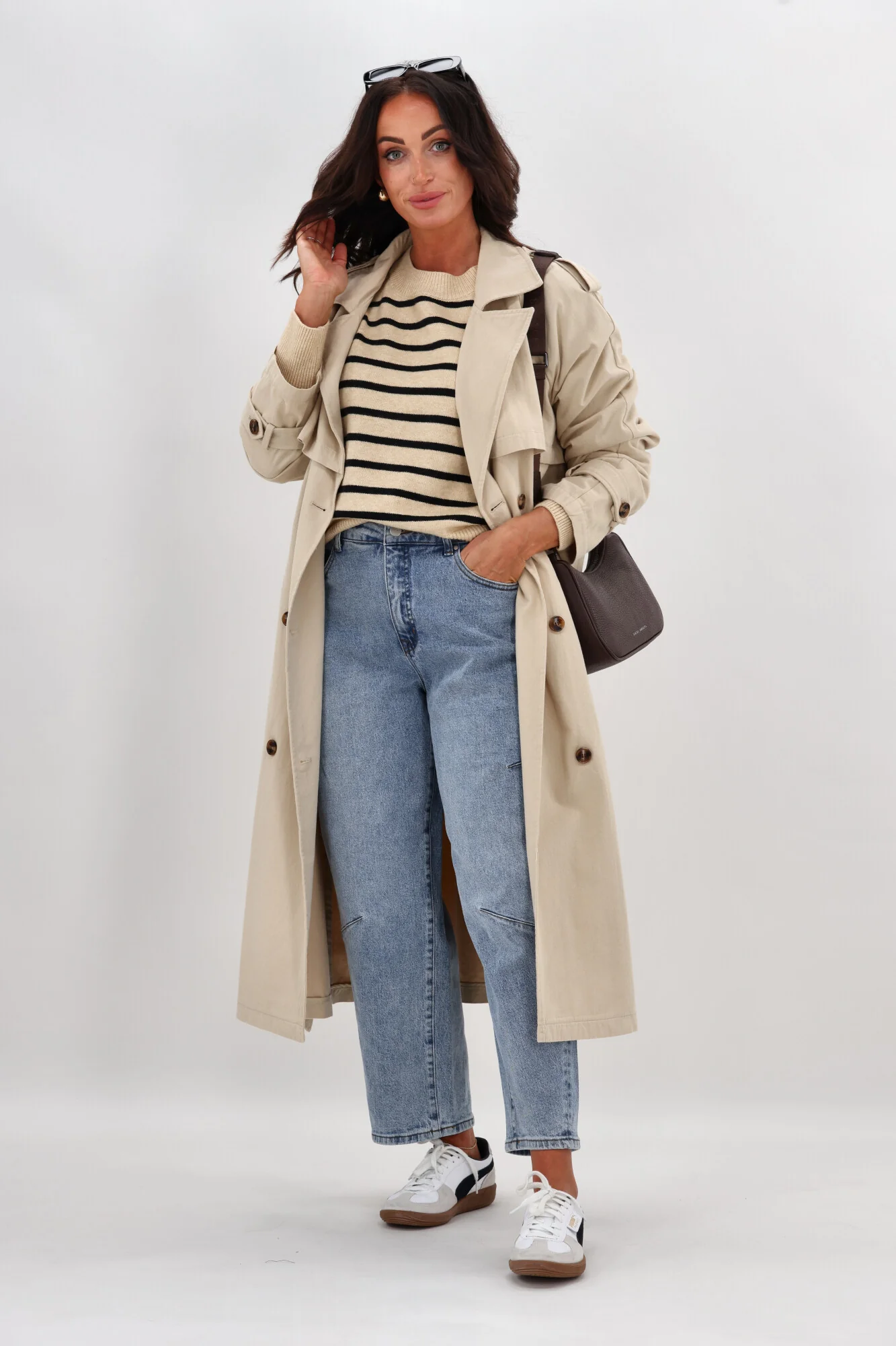 Shine On Label Meli Stripe Knitwear Oat With Black Stripe - Image 6