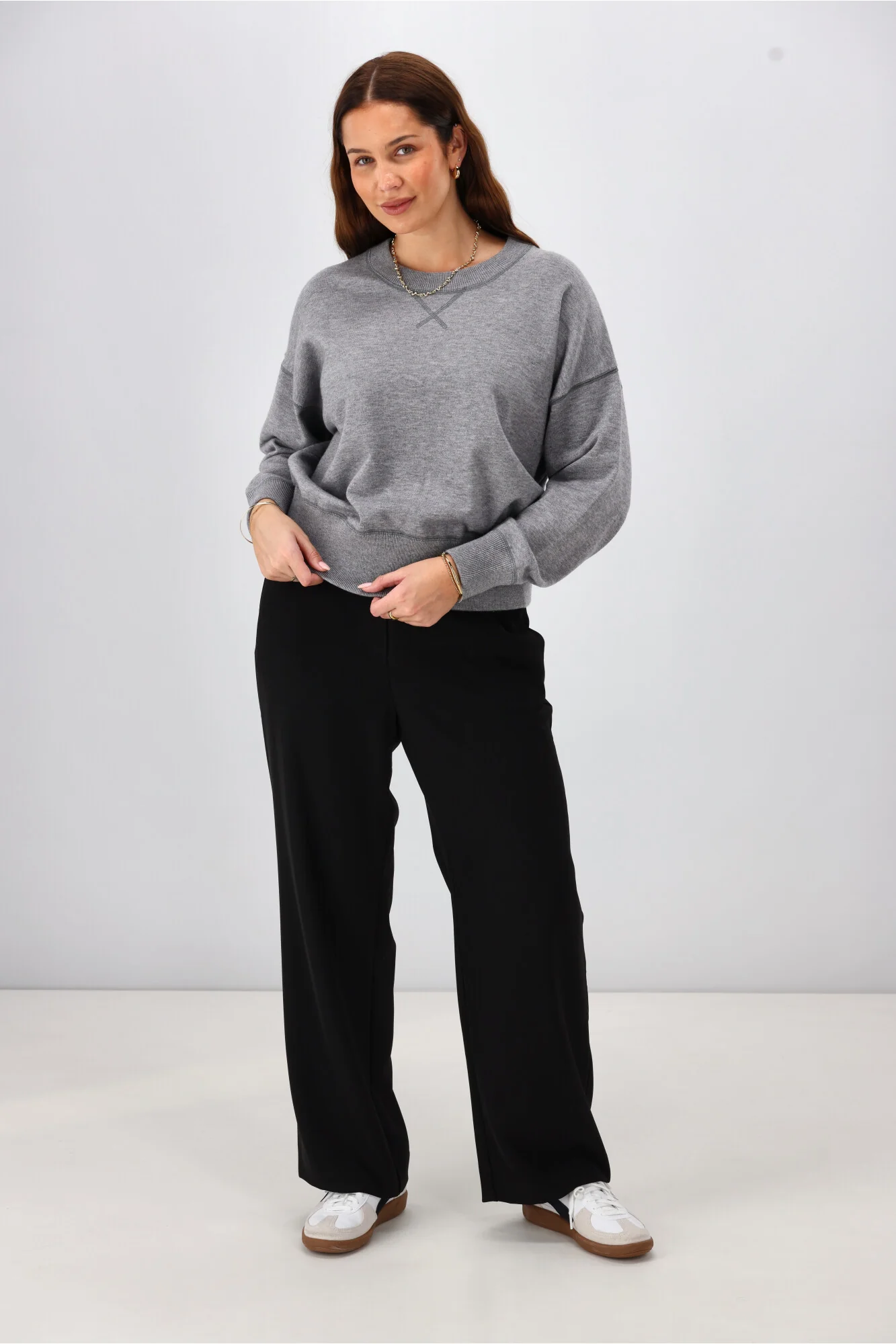 Shine On Label Melly Knit Sweater Grey Marle - Image 4