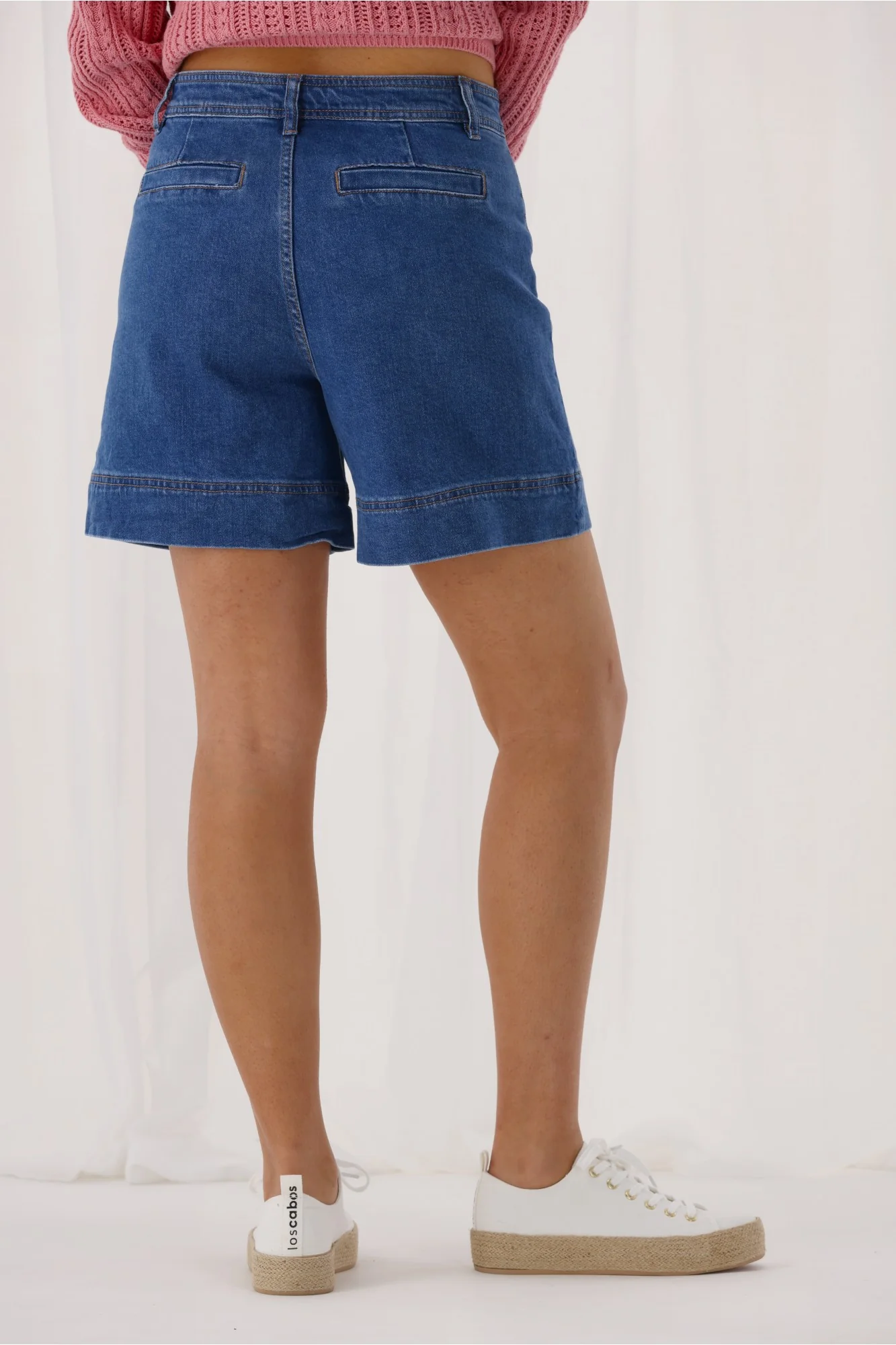 Shine On Label Mels Denim Patch Pocket Short Washed Blue - Image 8