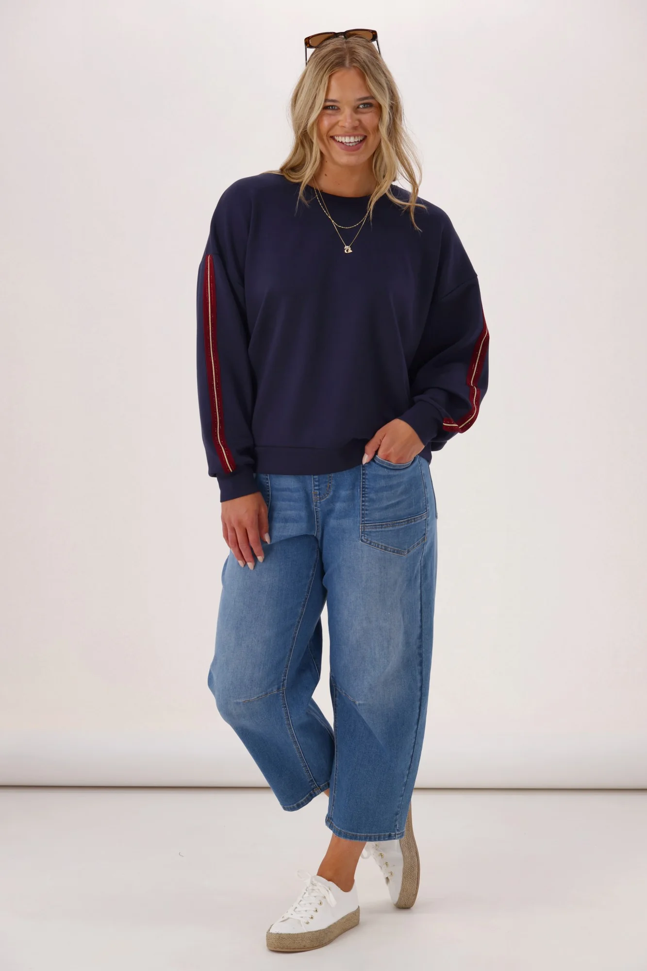 Shine On Label Mercedes Crew Navy - Image 3