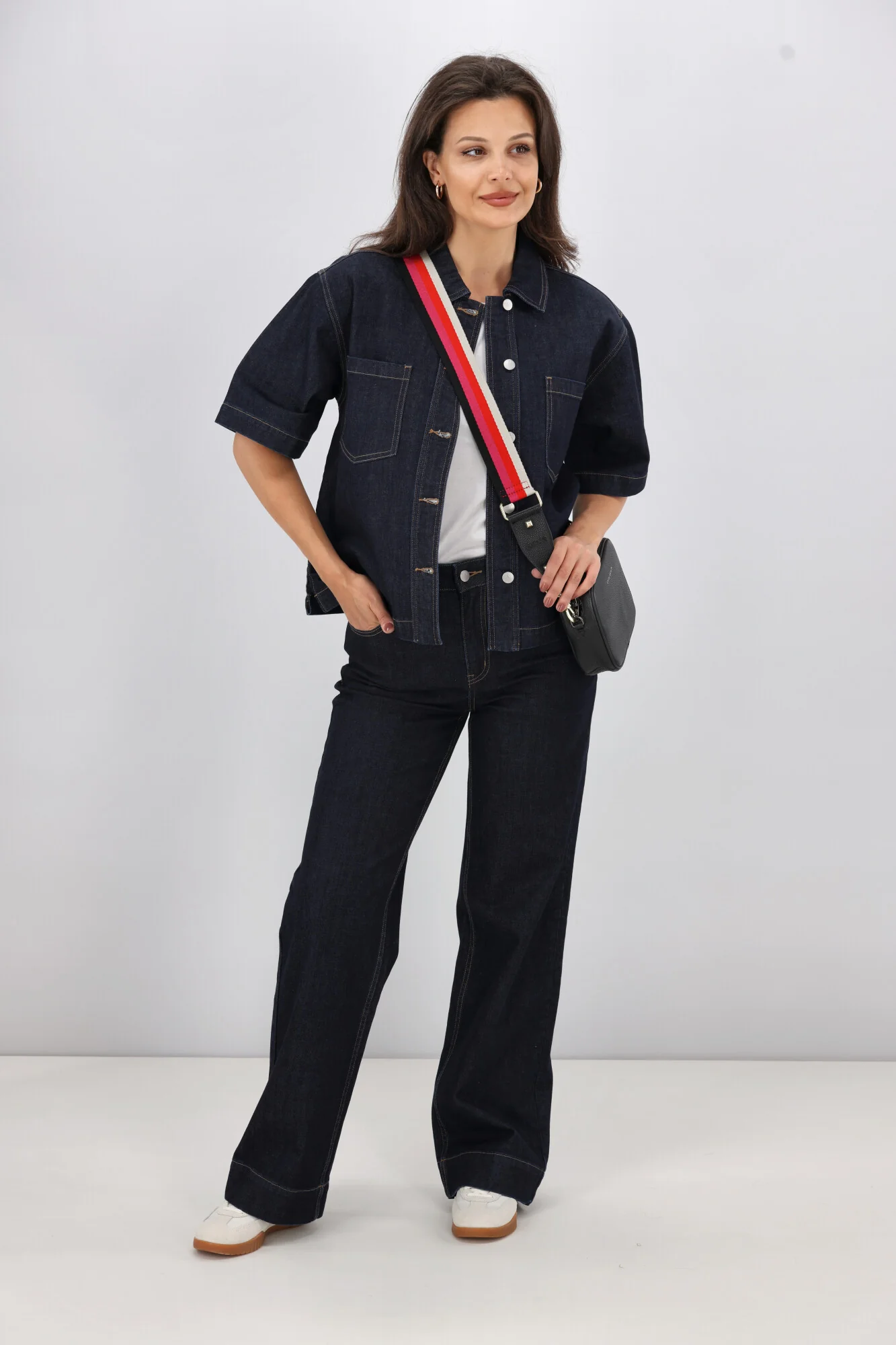 Shine On Label Nolan Short Sleeve Denim Shacket Indigo - Image 4