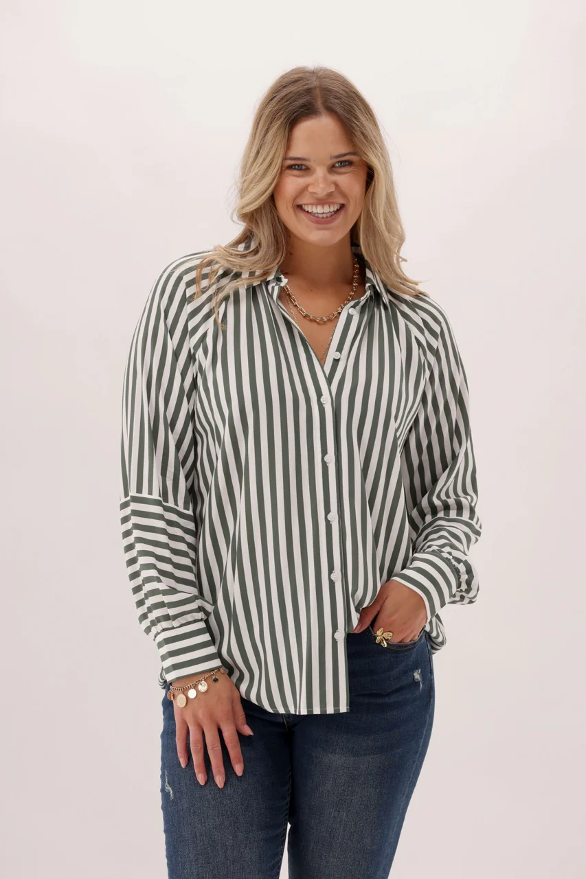 Shine On Label Olive Grove Shirt Stripe