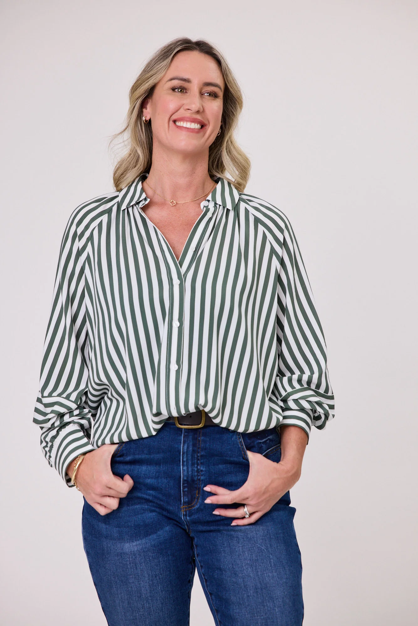 Shine On Label Olive Grove Shirt Stripe - Image 3