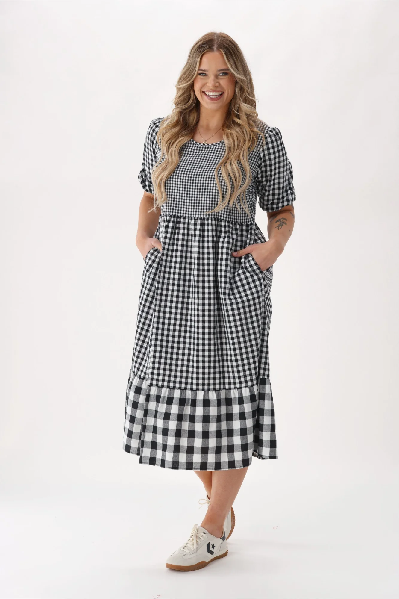 Shine On Label Orielle Dress Black Gingham