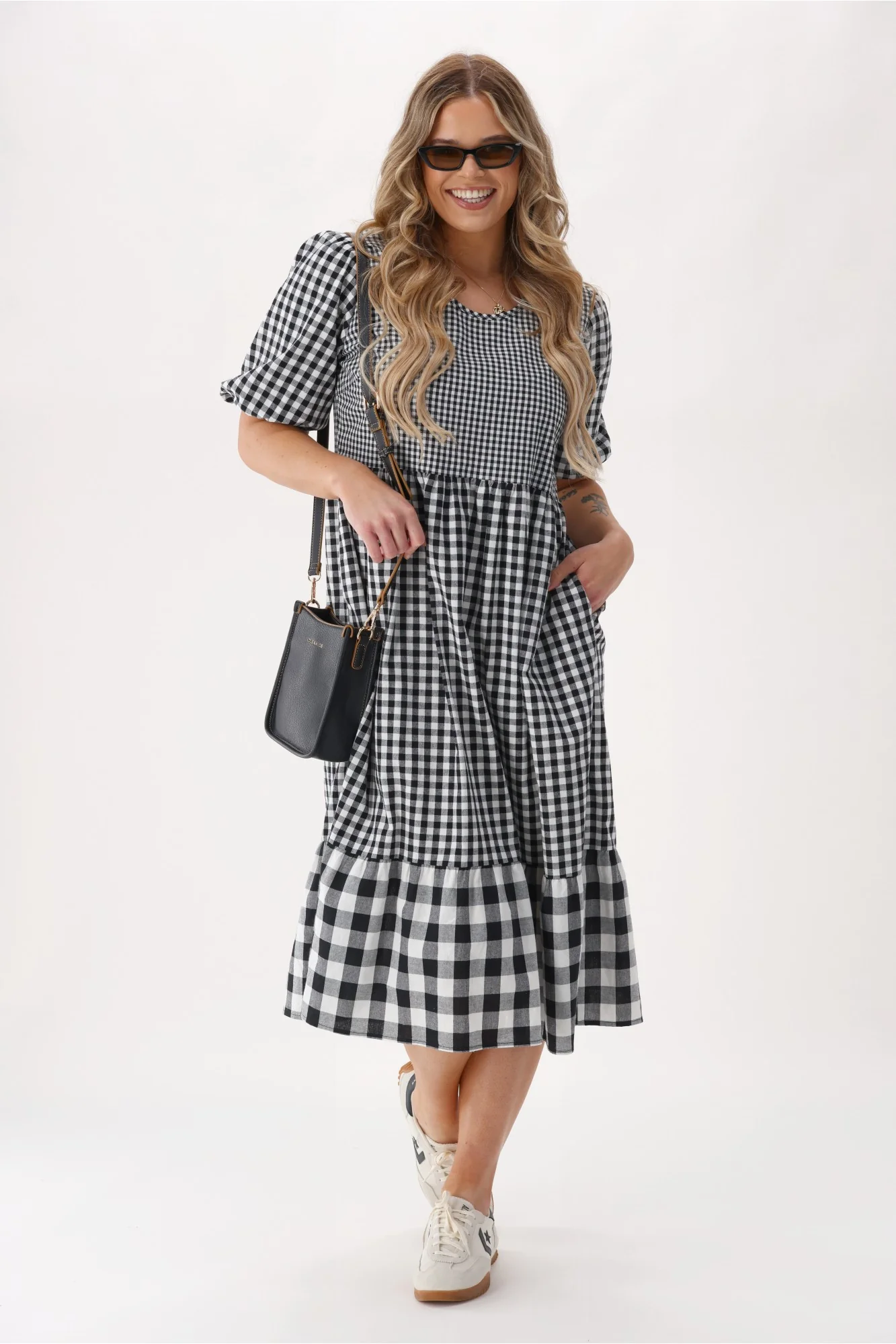 Shine On Label Orielle Dress Black Gingham - Image 2
