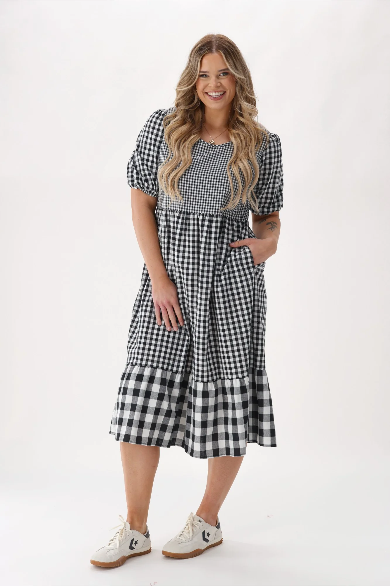 Shine On Label Orielle Dress Black Gingham - Image 3