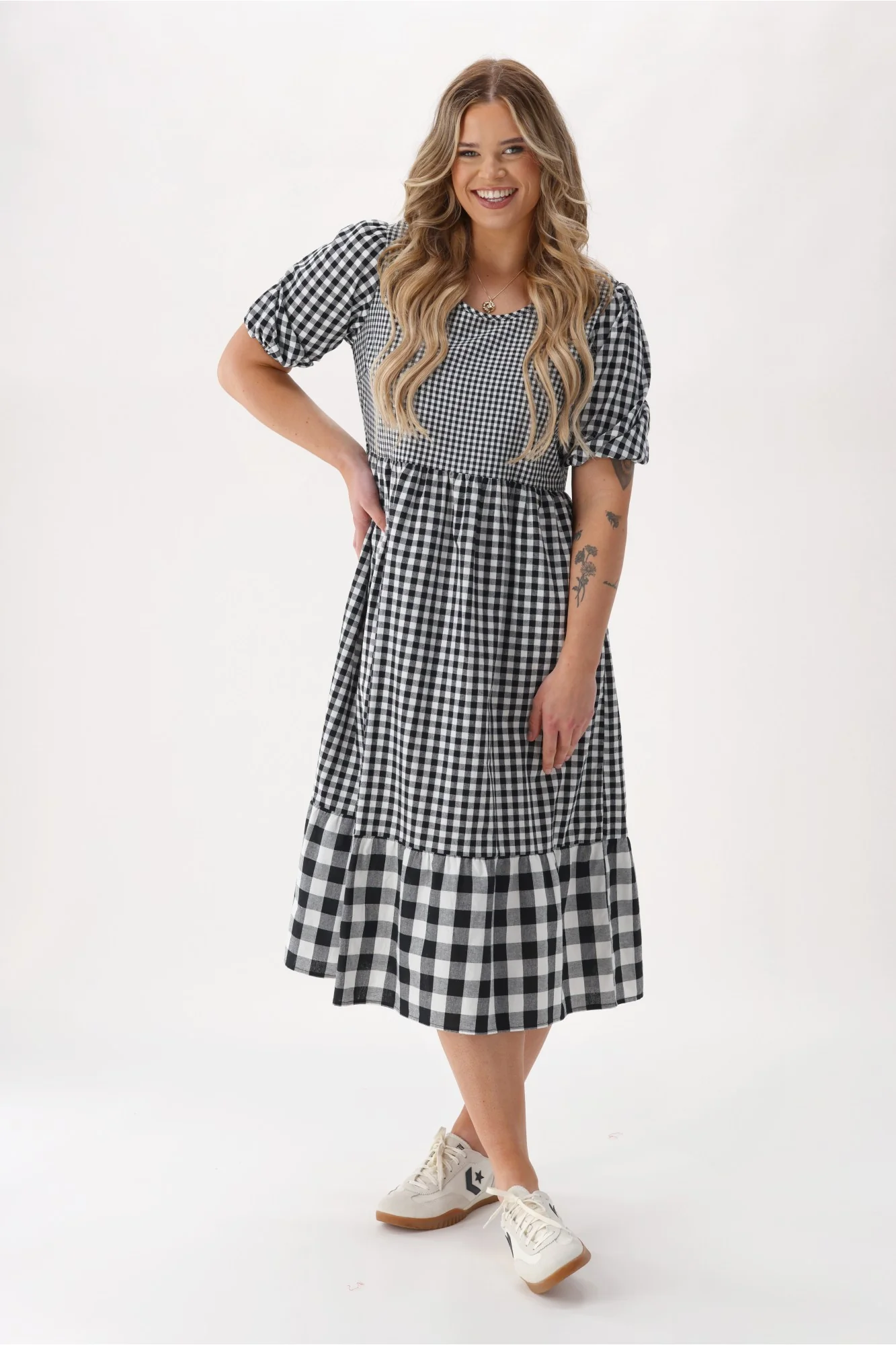 Shine On Label Orielle Dress Black Gingham - Image 5