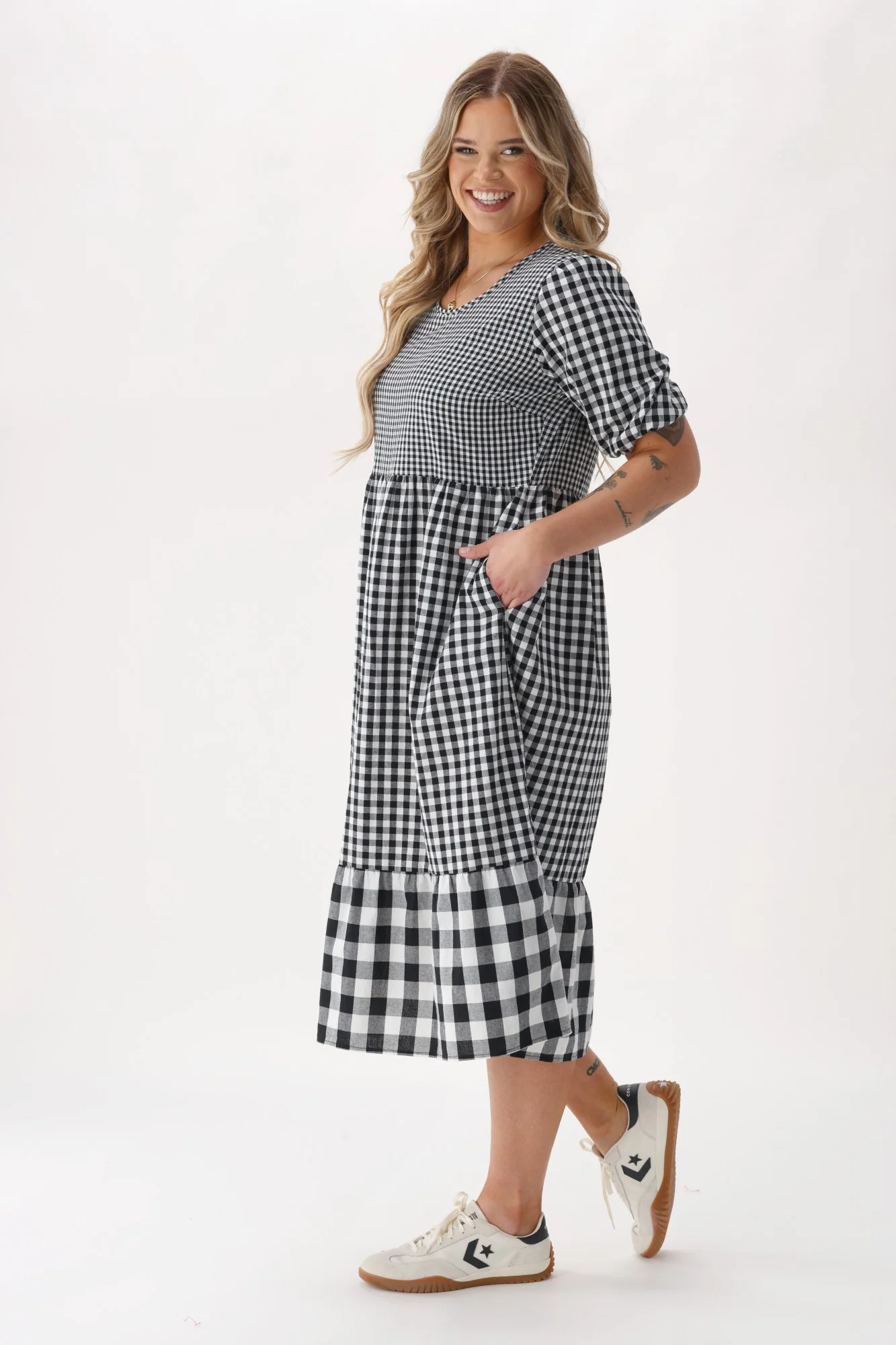 Shine On Label Orielle Dress Black Gingham - Image 6