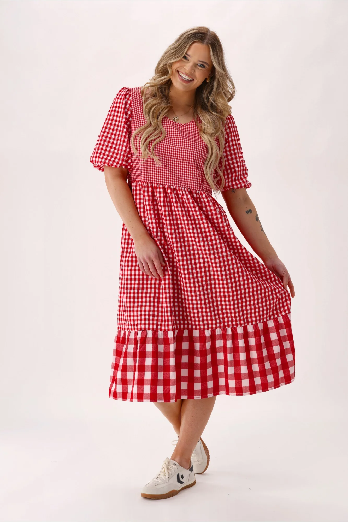 Shine On Label Orielle Dress Red Gingham