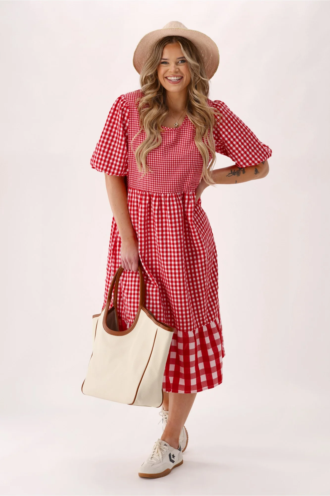 Shine On Label Orielle Dress Red Gingham - Image 2