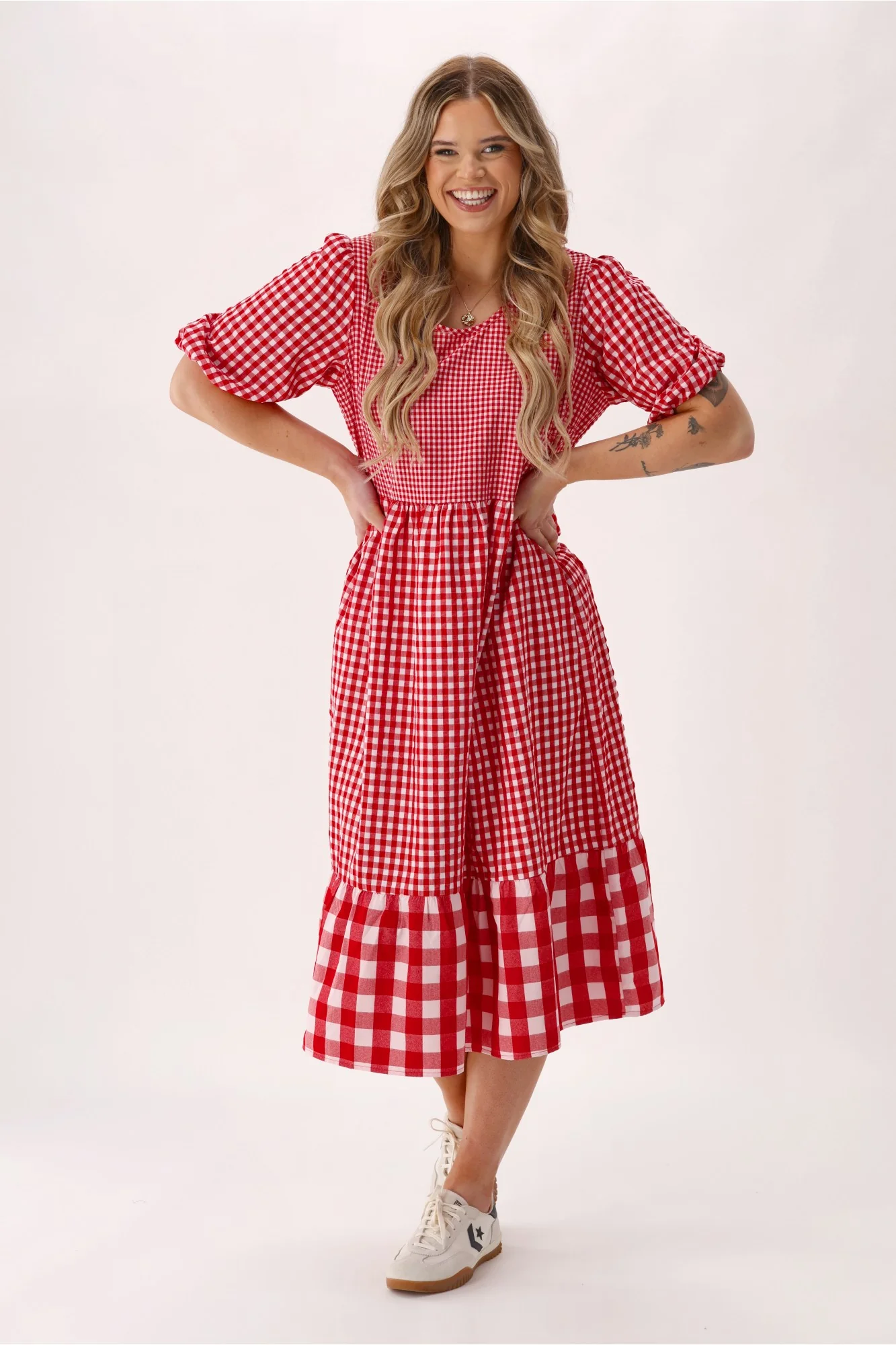 Shine On Label Orielle Dress Red Gingham - Image 5