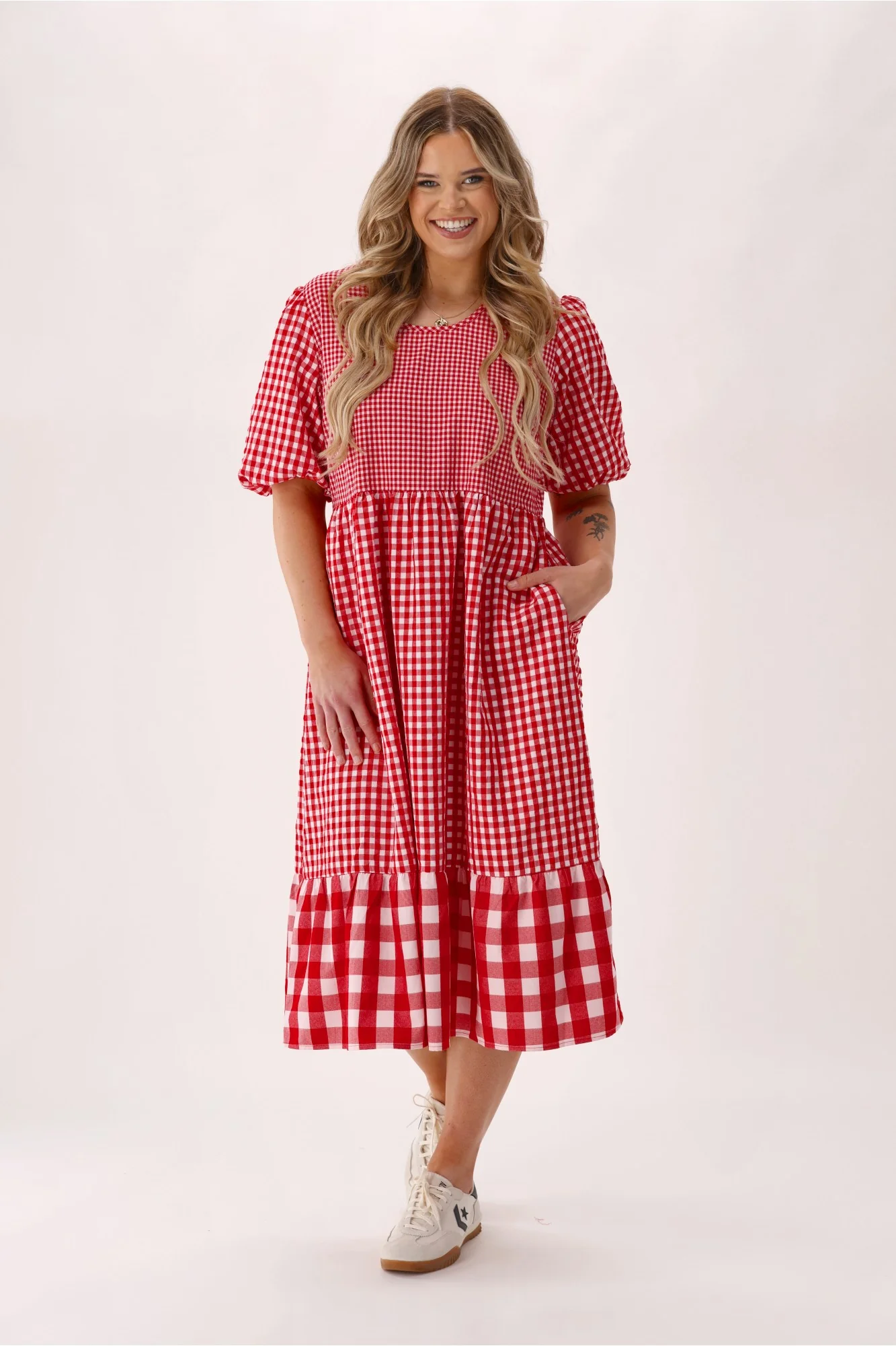 Shine On Label Orielle Dress Red Gingham - Image 6