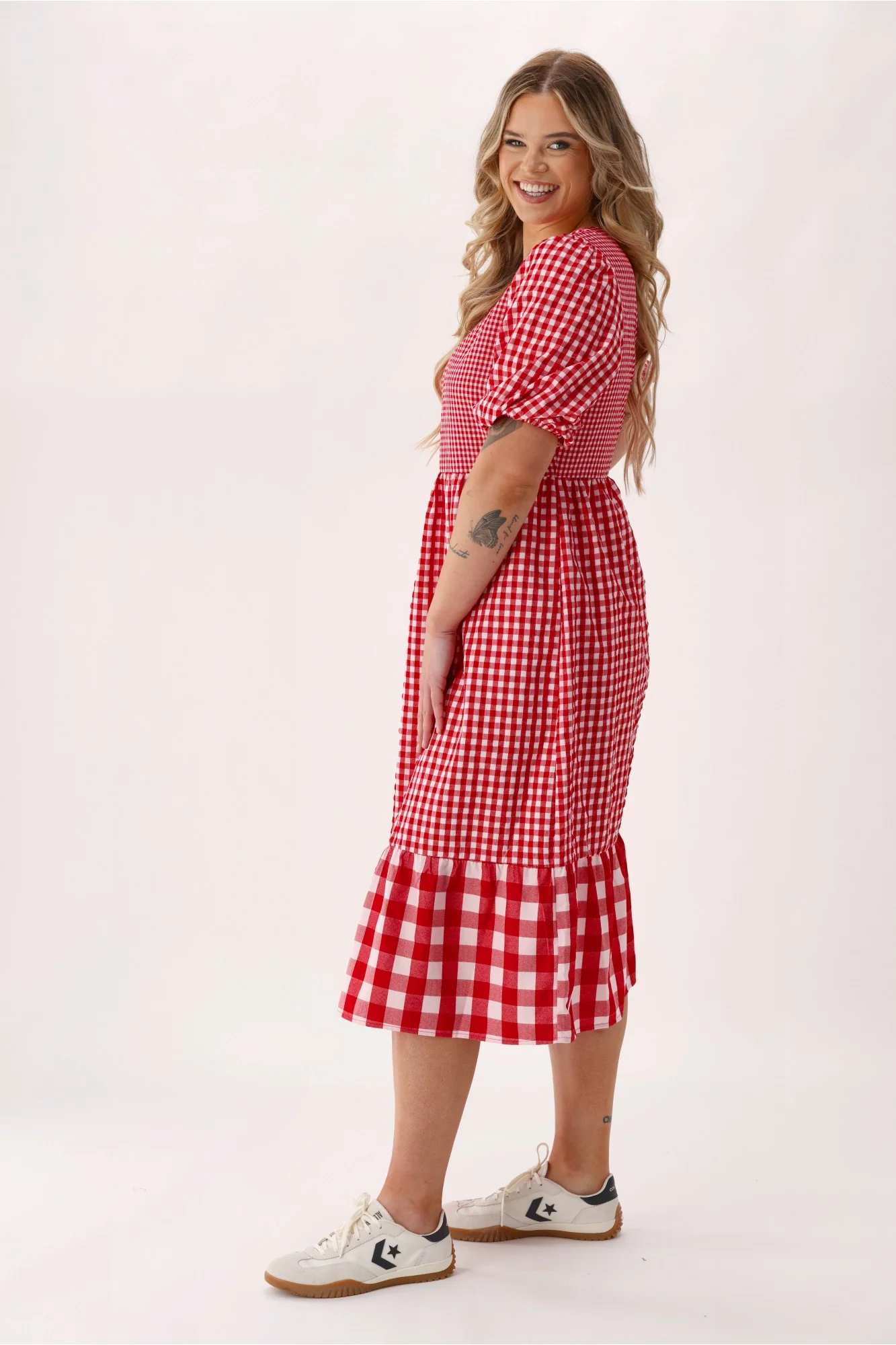 Shine On Label Orielle Dress Red Gingham - Image 7