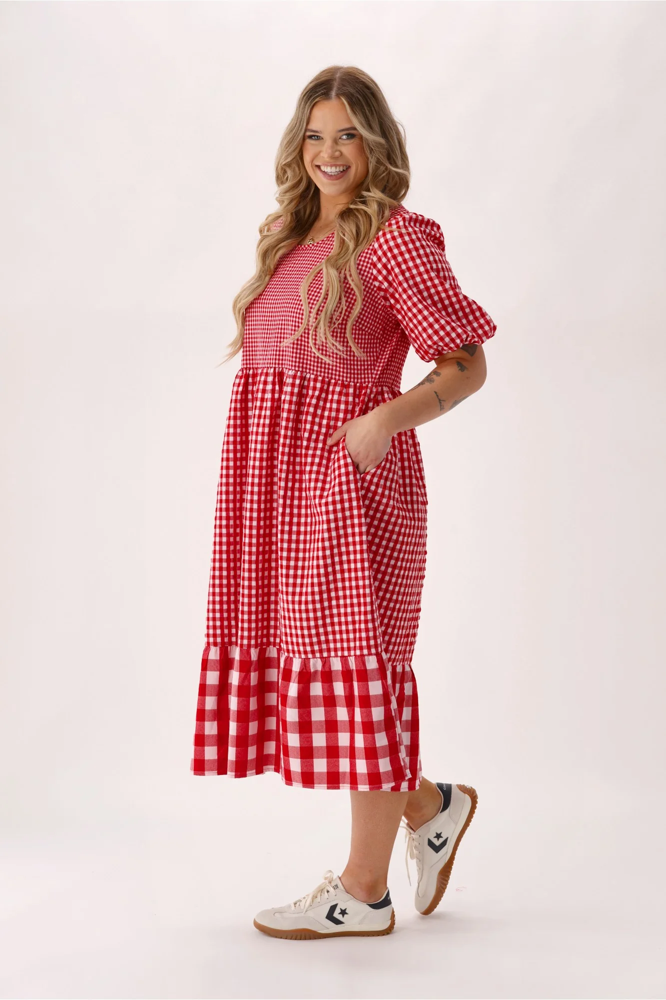 Shine On Label Orielle Dress Red Gingham - Image 8