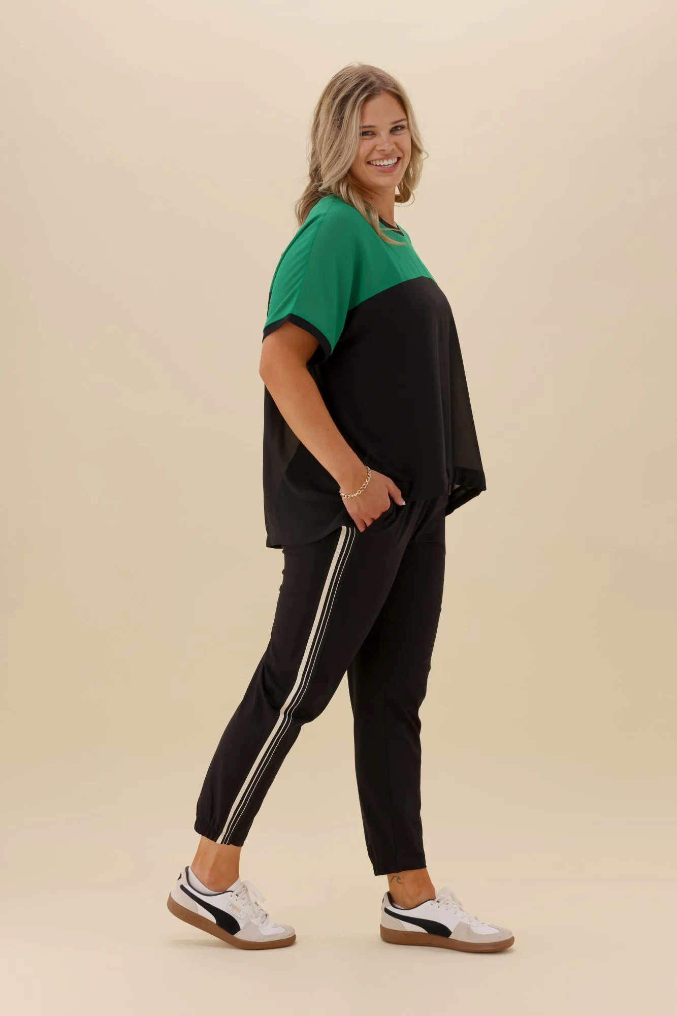 Shine On Label Otto Side Stripe Jogger Black