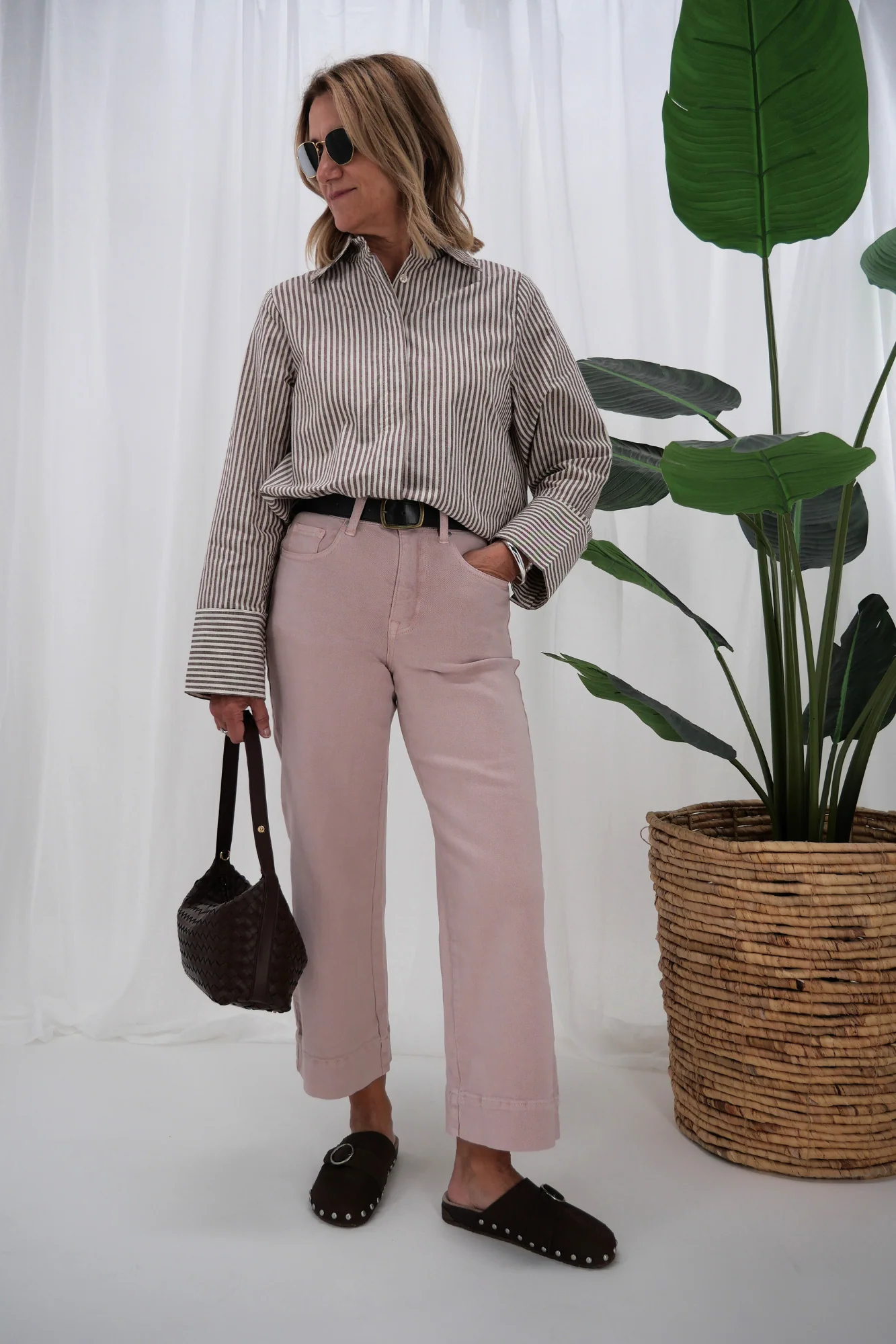 Shine On Label Owen Wide Leg Cropped Jean Soft Pink - Image 2