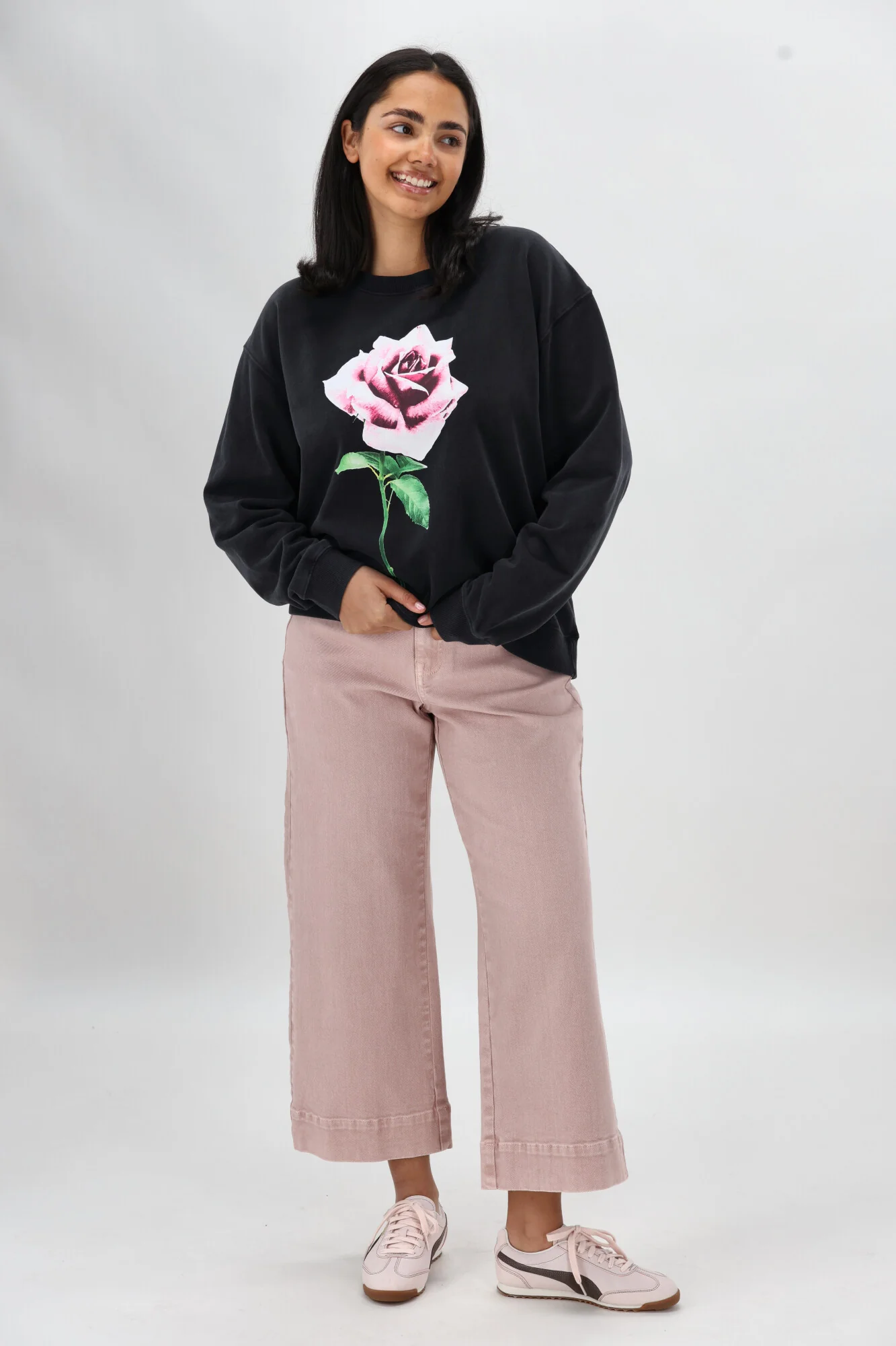 Shine On Label Owen Wide Leg Cropped Jean Soft Pink - Image 3