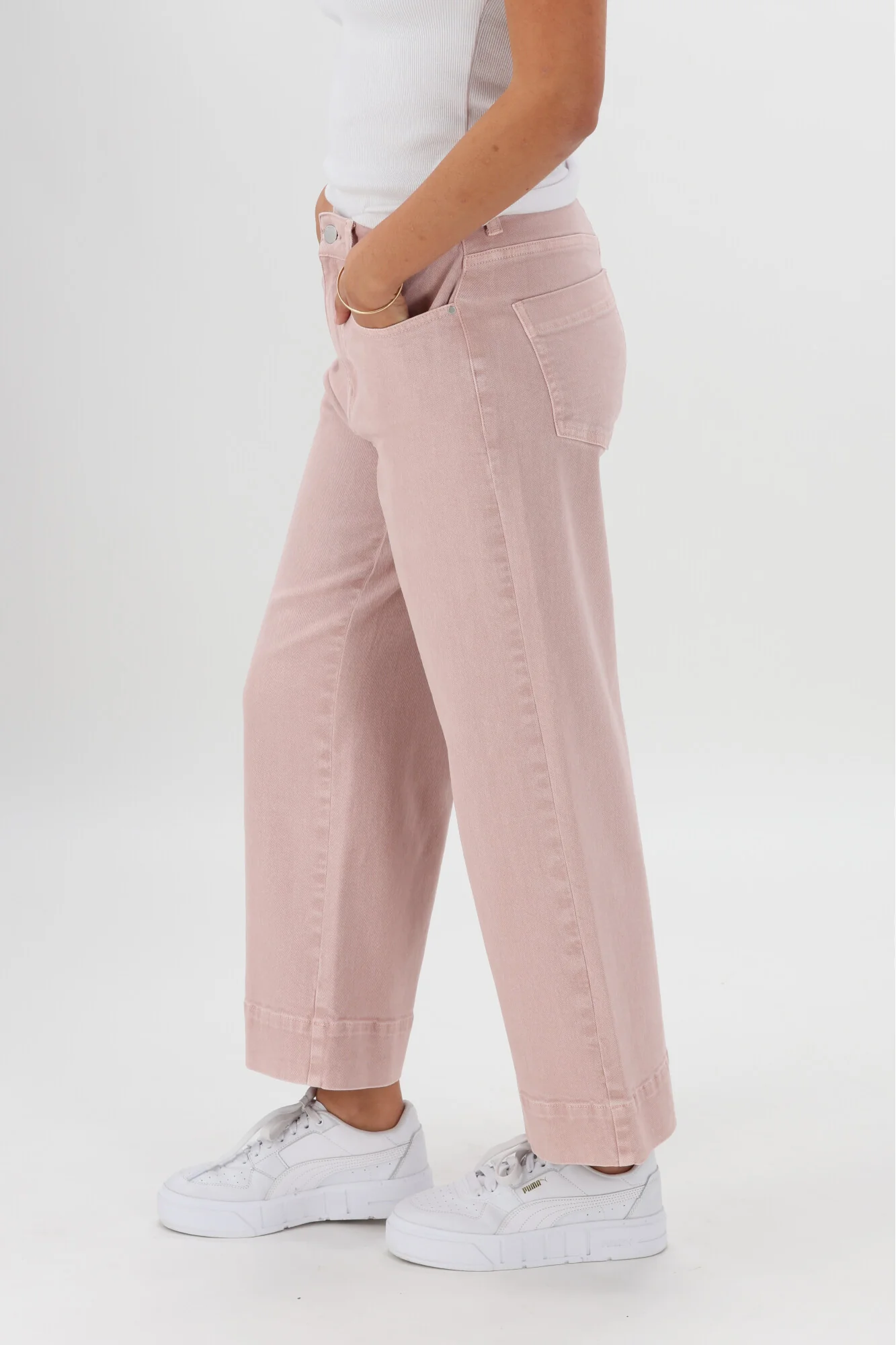 Shine On Label Owen Wide Leg Cropped Jean Soft Pink - Image 9