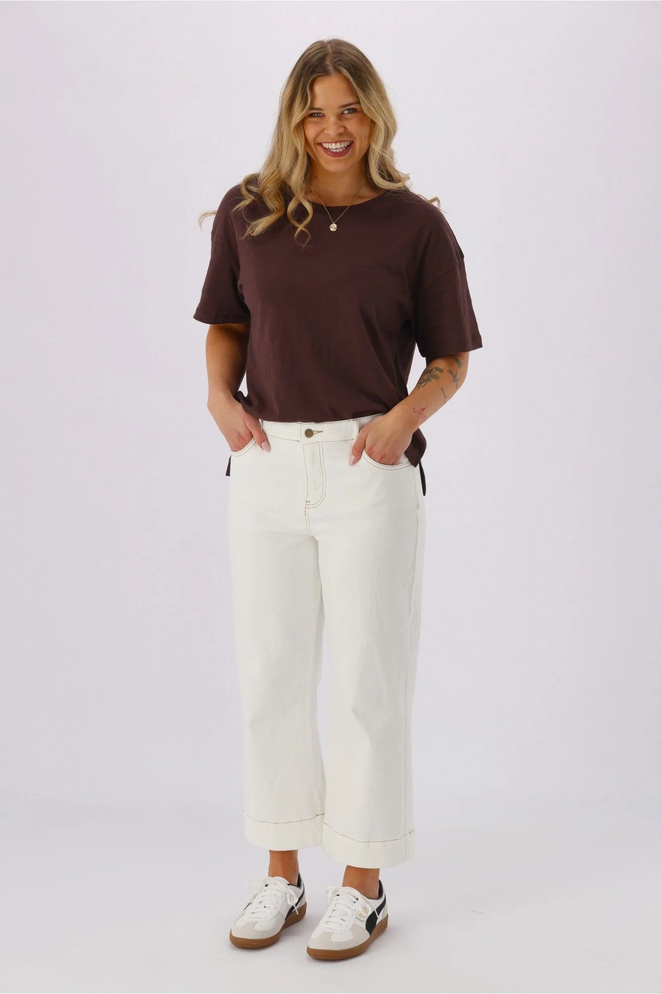 Shine On Label Owen Wide Leg Cropped Jean Natural - Image 5